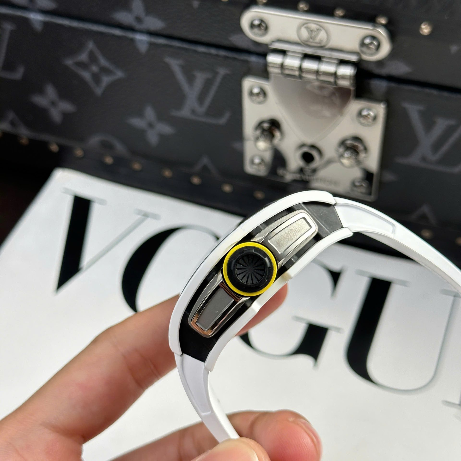 Richard Mille Best Copies Watch RM61-01 Manual Winding Yohan Blake Ceramic White ZF 42.7 50.23mm