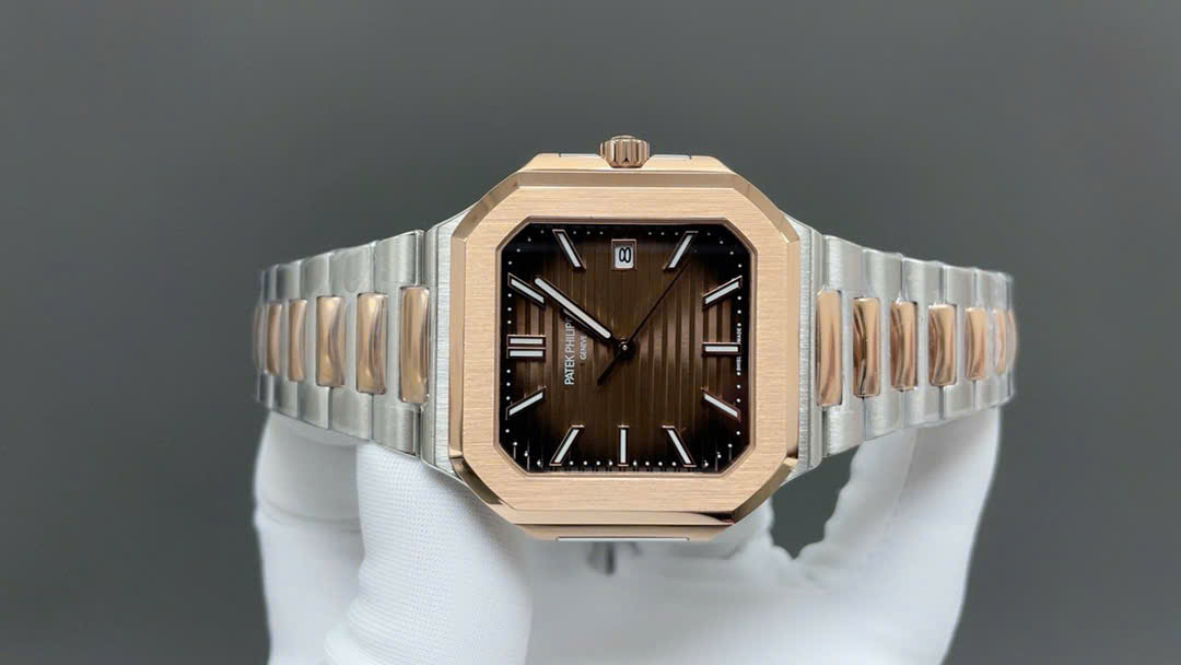 Patek Philippe Cubitus 5821 Demi Rose Gold Best Replica Watch Dial Chocolate 45mm