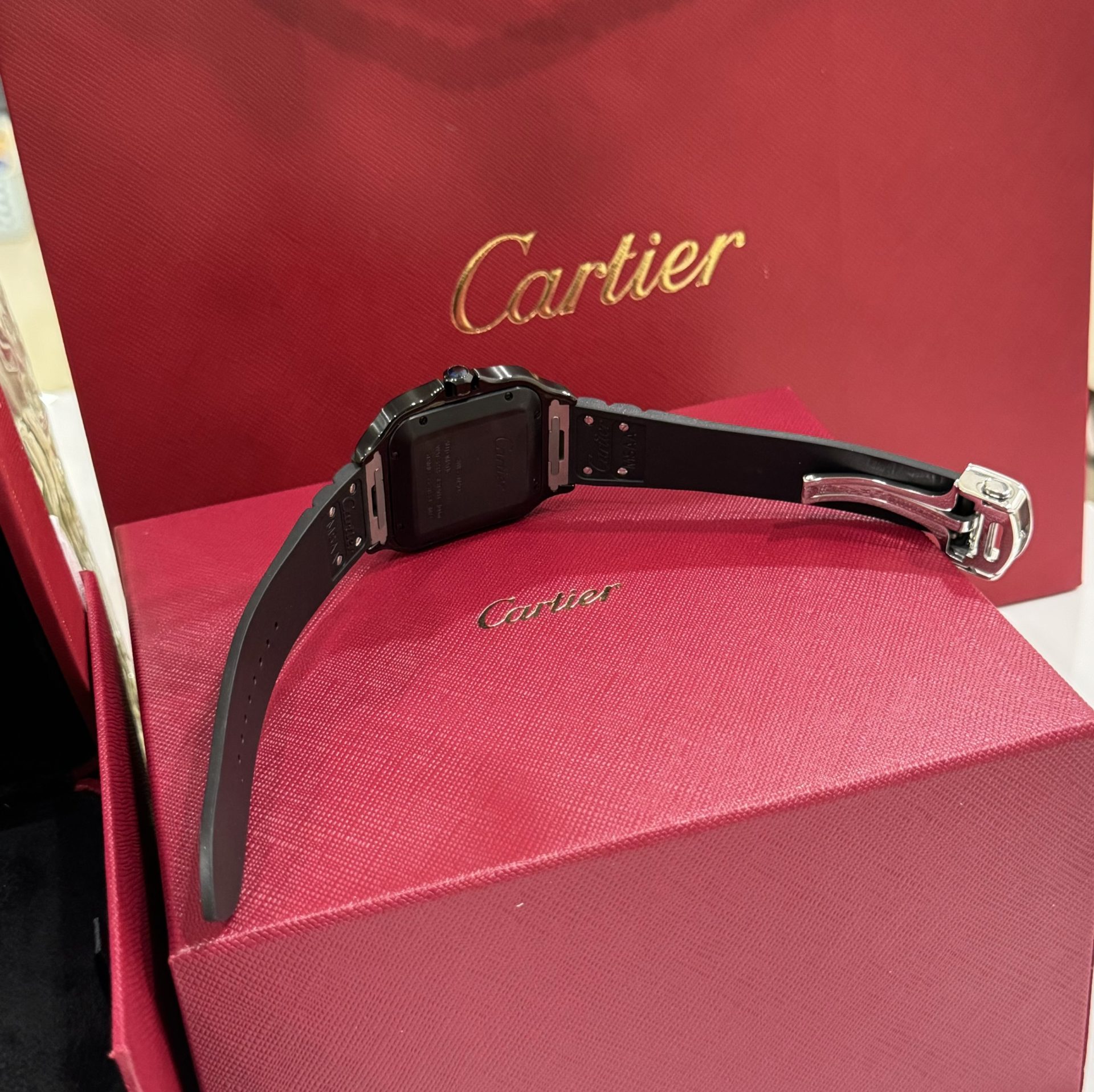 Cartier Replica Watch Santos WSSA0039 Black Rubber Strap BV Factory 39.8mm