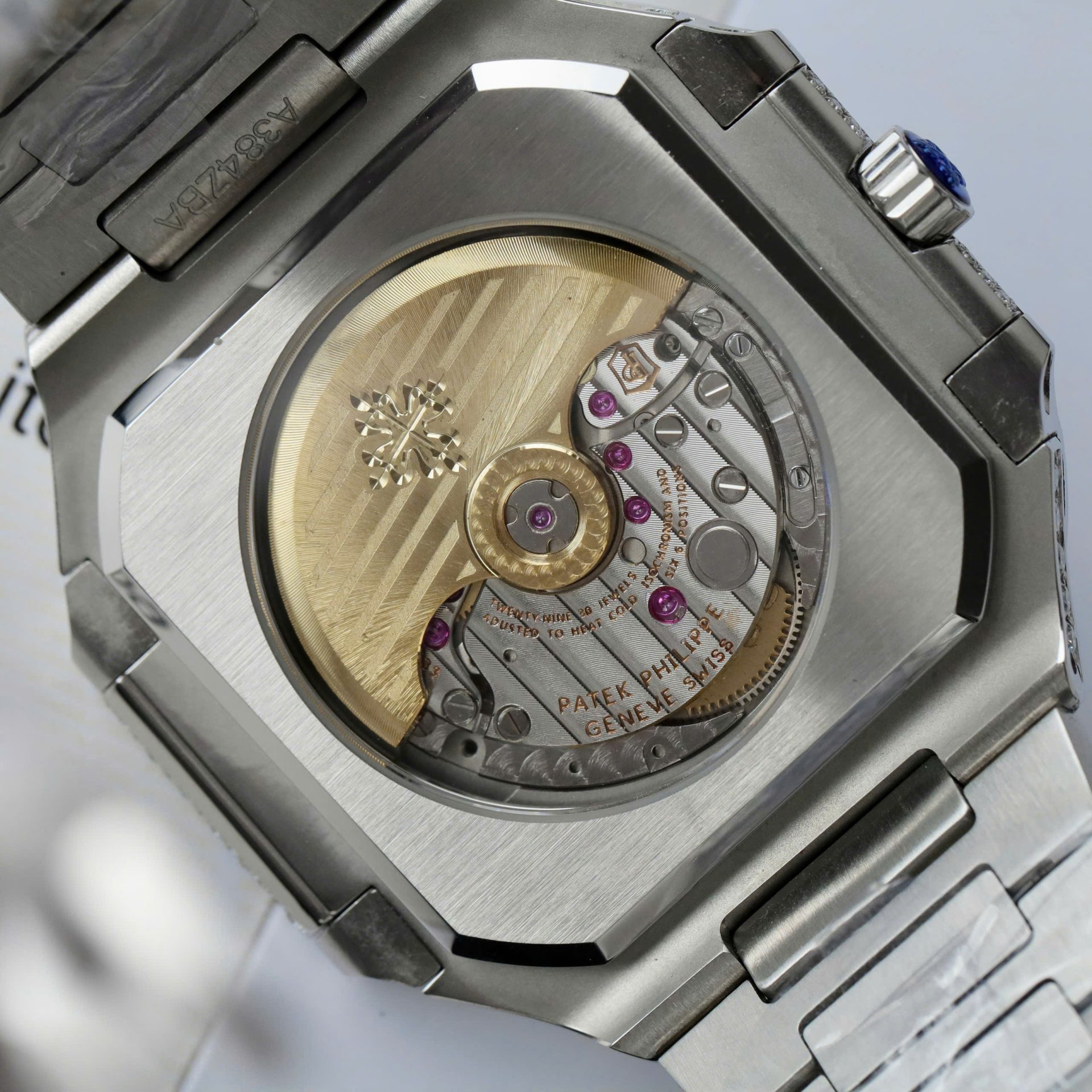Patek Philippe Cubitus 5821 Dial Brown Replica Watch Full Diamonds Moissanite Hong Kong 45mm