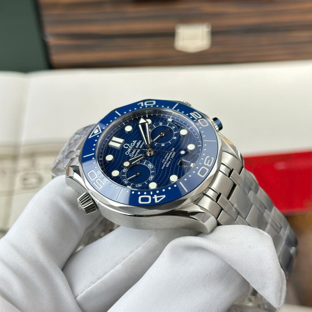 Omega Best Copies Watches Seamaster Diver 300M Chronograph Dial Blue N1 Factory 44mm