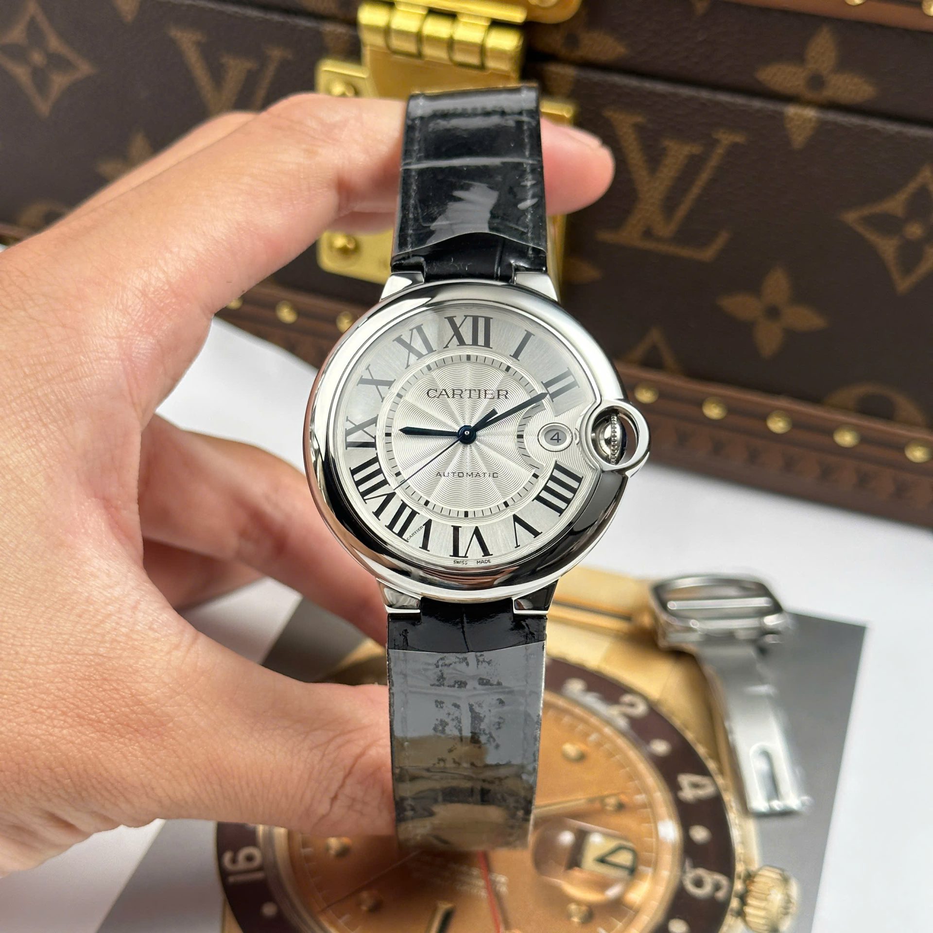Cartier Ballon Bleu Replica 11 Watch White Dial Leather Strap AF Factory 40mm