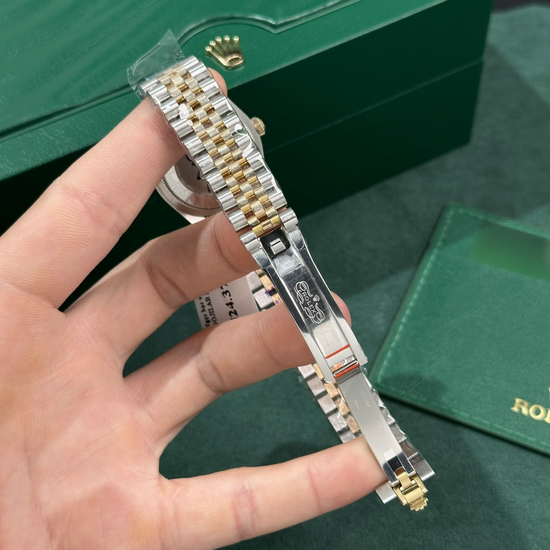 Rolex Replica Watch DateJust Gold Wrapped Green Dial GM Factory 31mm