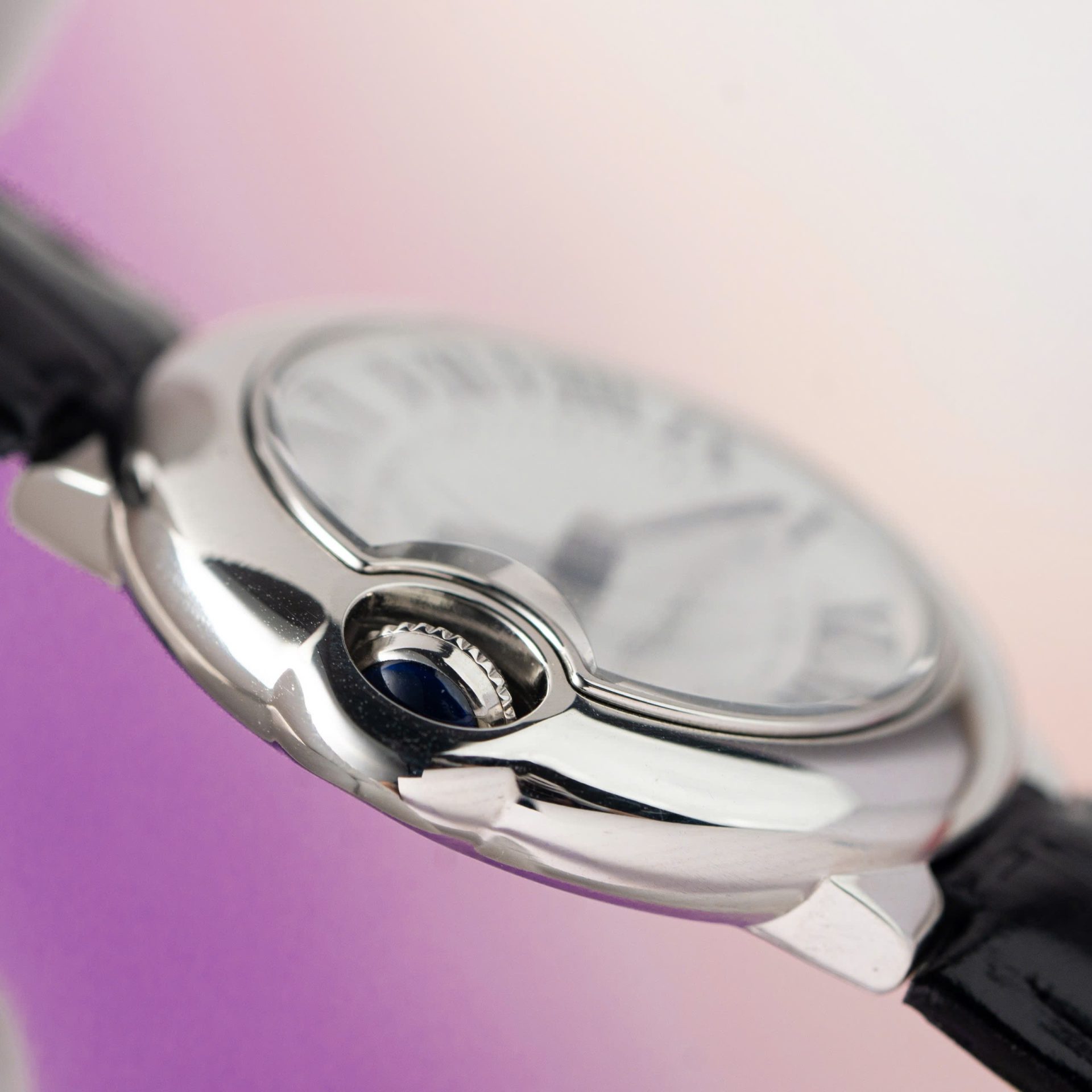 Cartier Ballon Bleu Replica 1:1 Watch White Dial Leather Strap 36mm