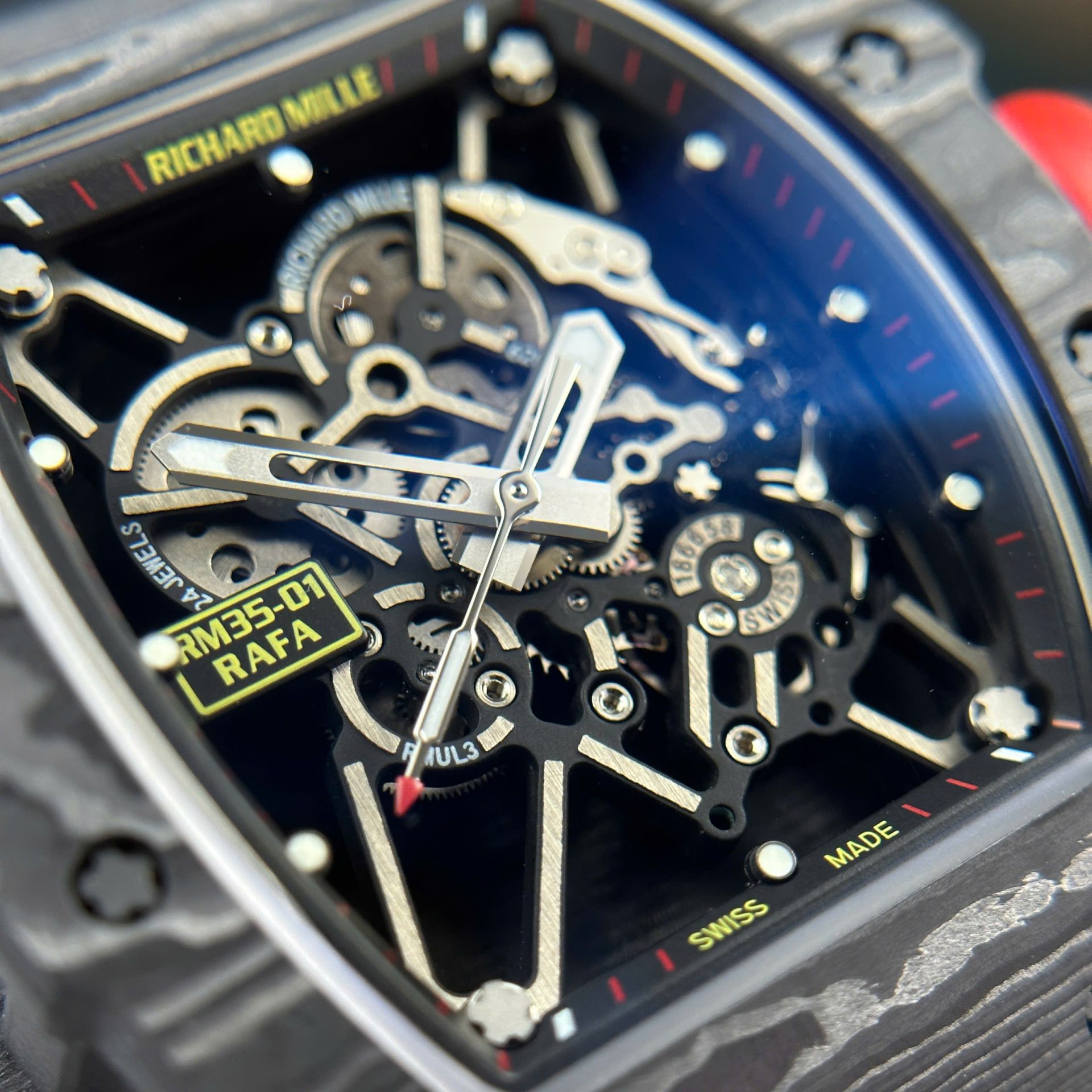 Richard Mille Replica Watches RM35-01 Rafael Nadal Carbon NTPT BBF Factory 44,5x50mm