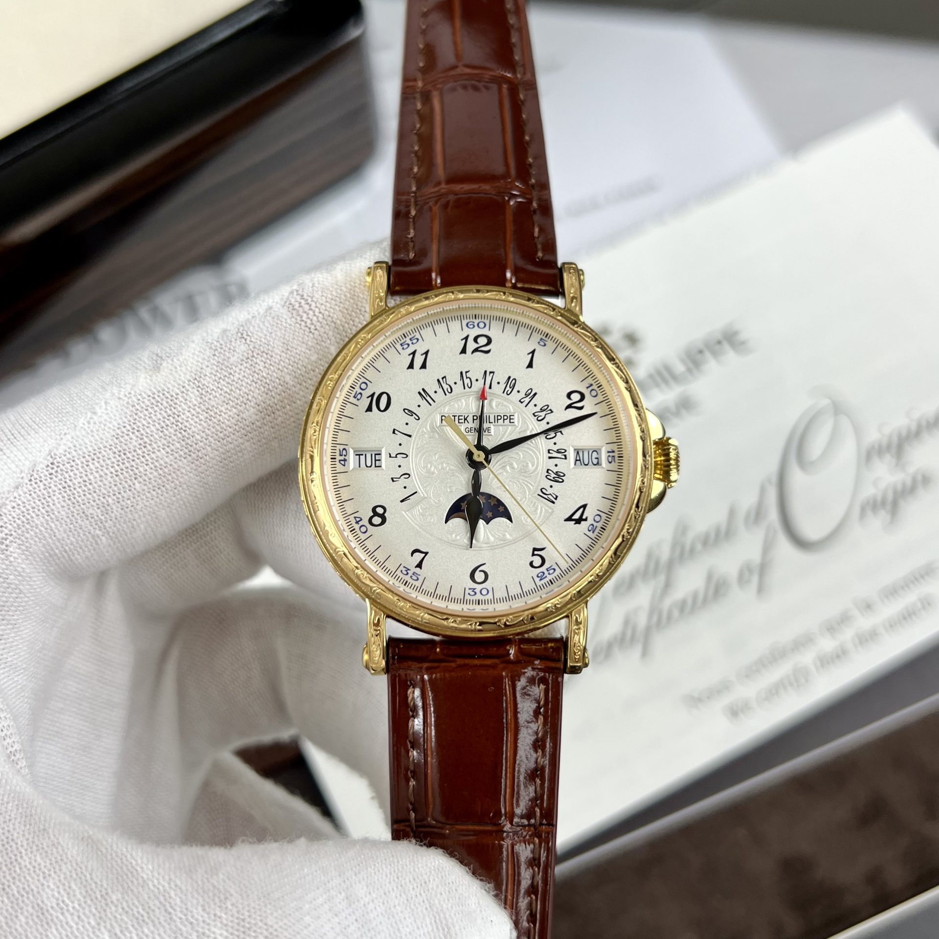 Patek Philippe Replica Watch Grand Complications 5160R Leather Strap 38mm