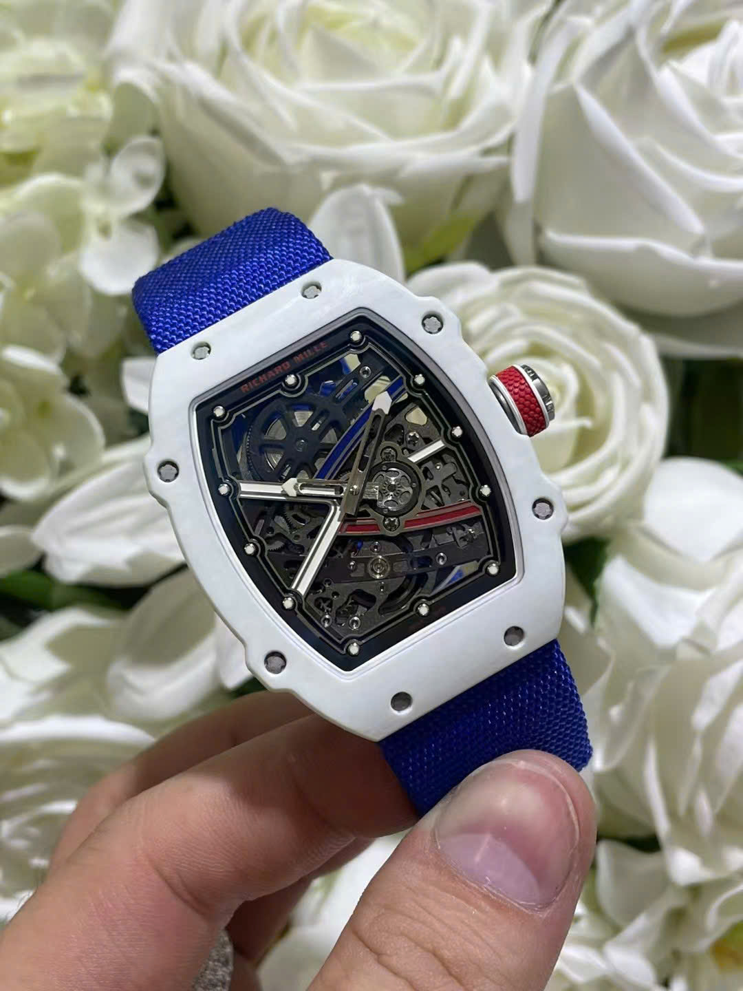 Richard Mille Best Replica Watch RM67-02 White Carbon Weight 37 Grams 38.7×47.52mm