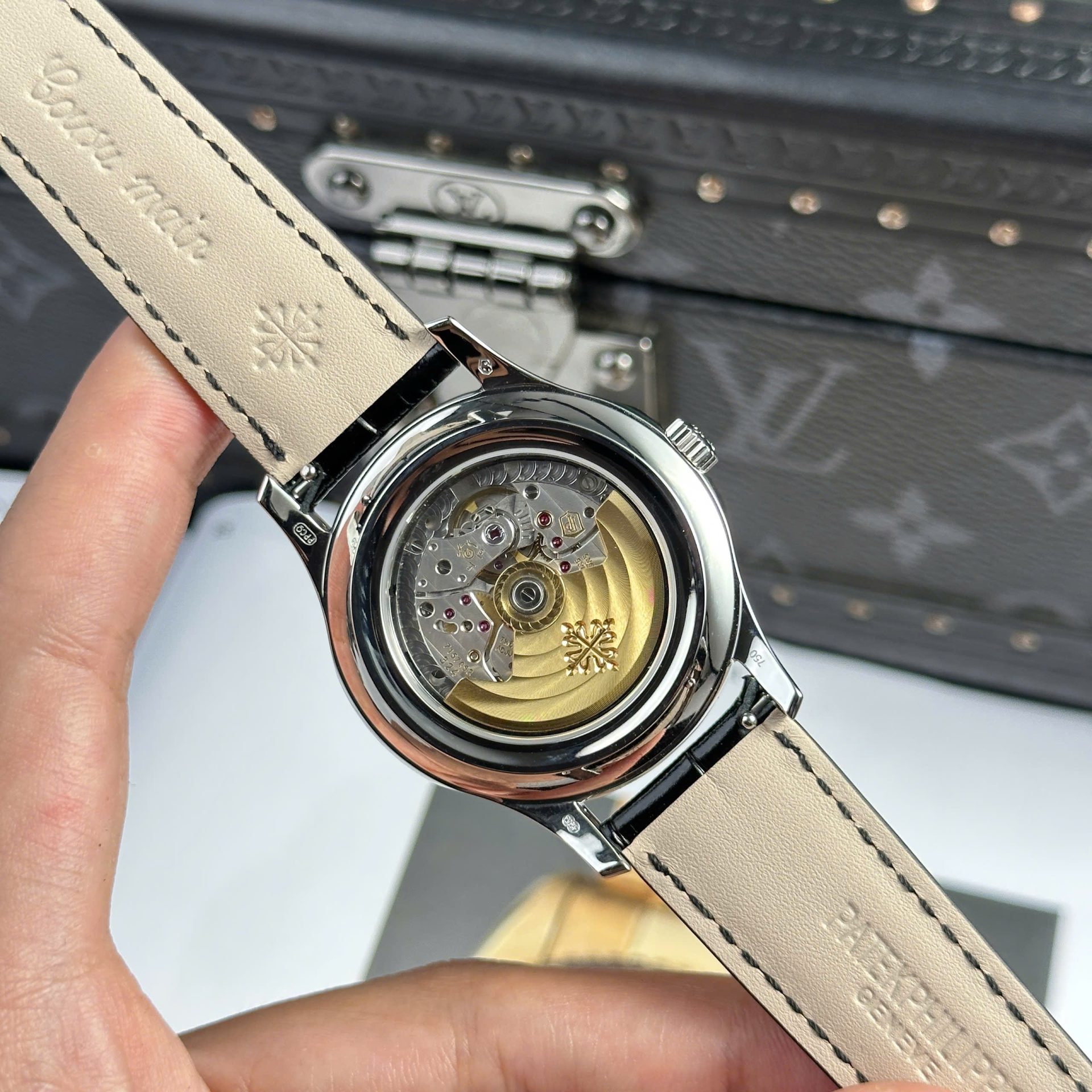 Patek Philippe Replica Watch Complications 5205G Gray Dial Leather Strap 40mm