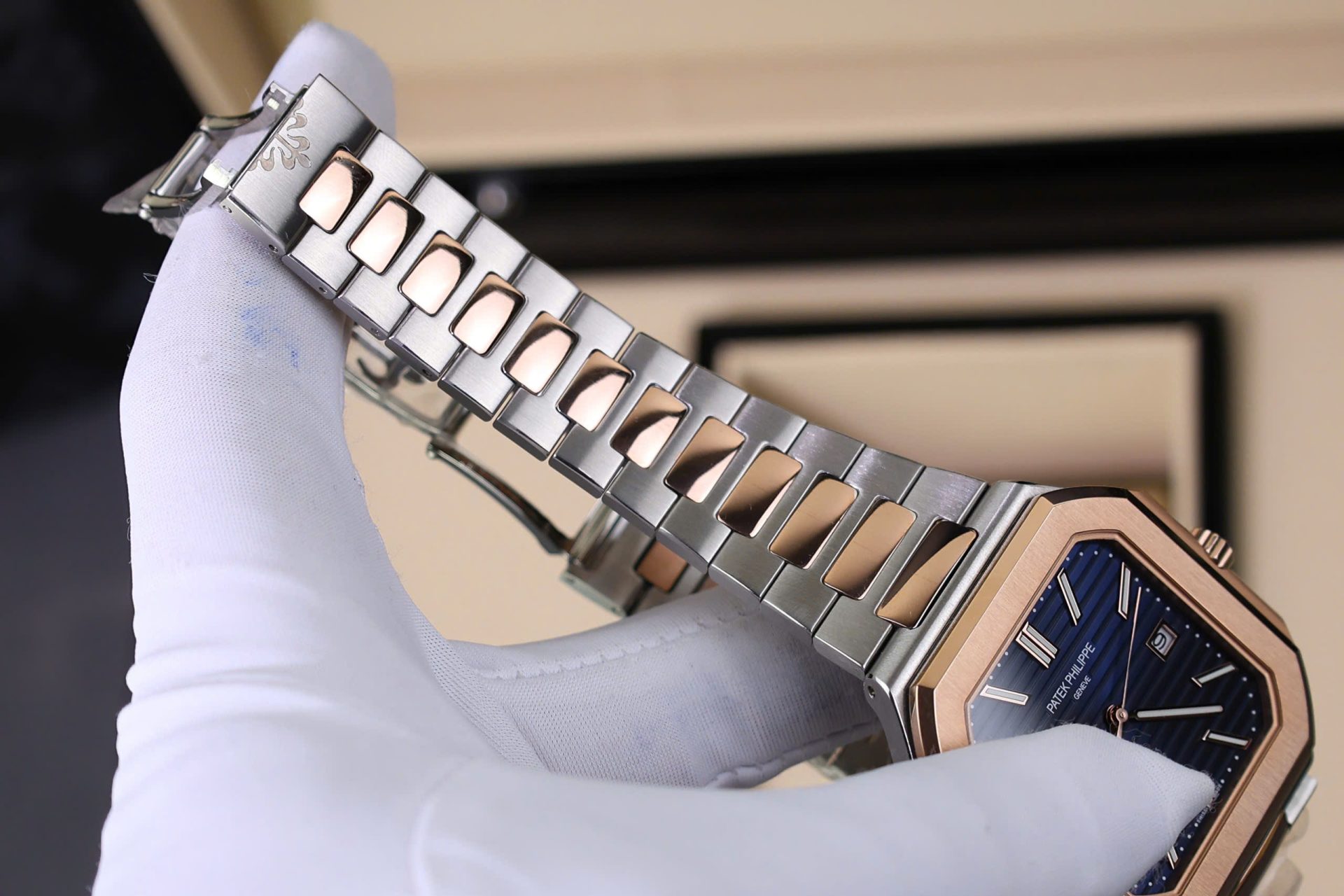 Patek Philippe Cubitus 5821 Demi Rose Gold Replica 11 Watch Dial Blue 45mm