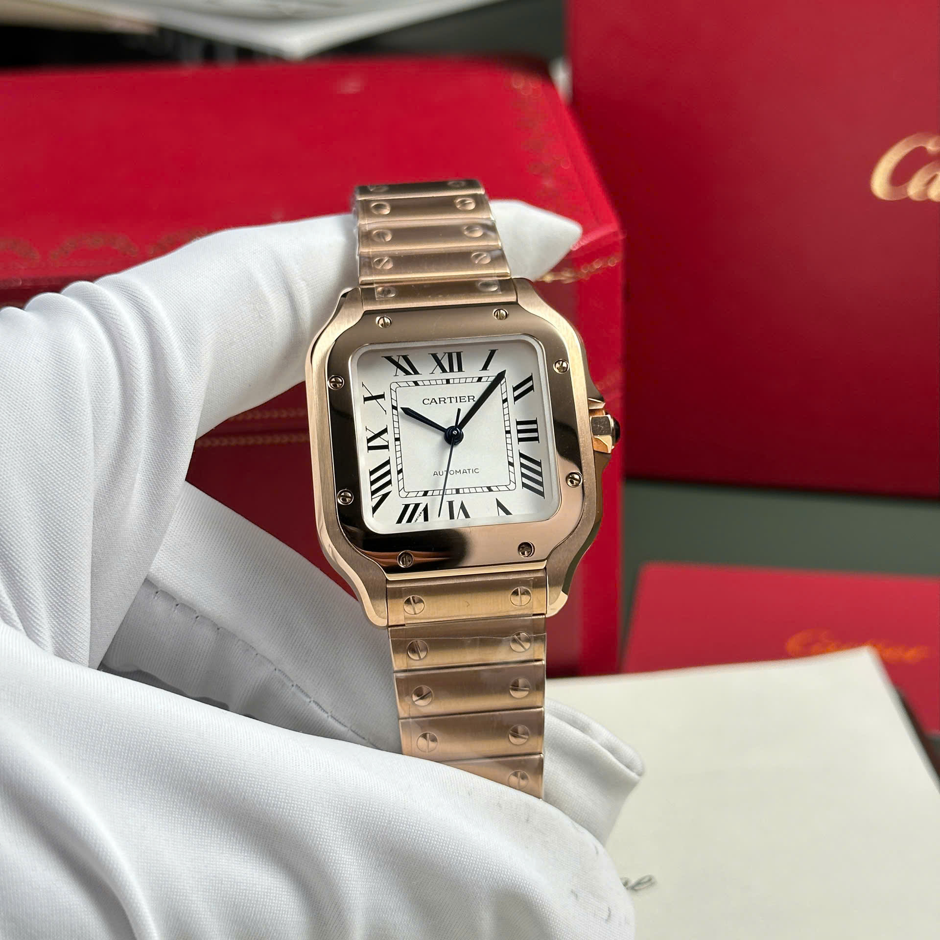 Cartier Santos Womens Replica Watch White Dial BV Factory 35.2mm