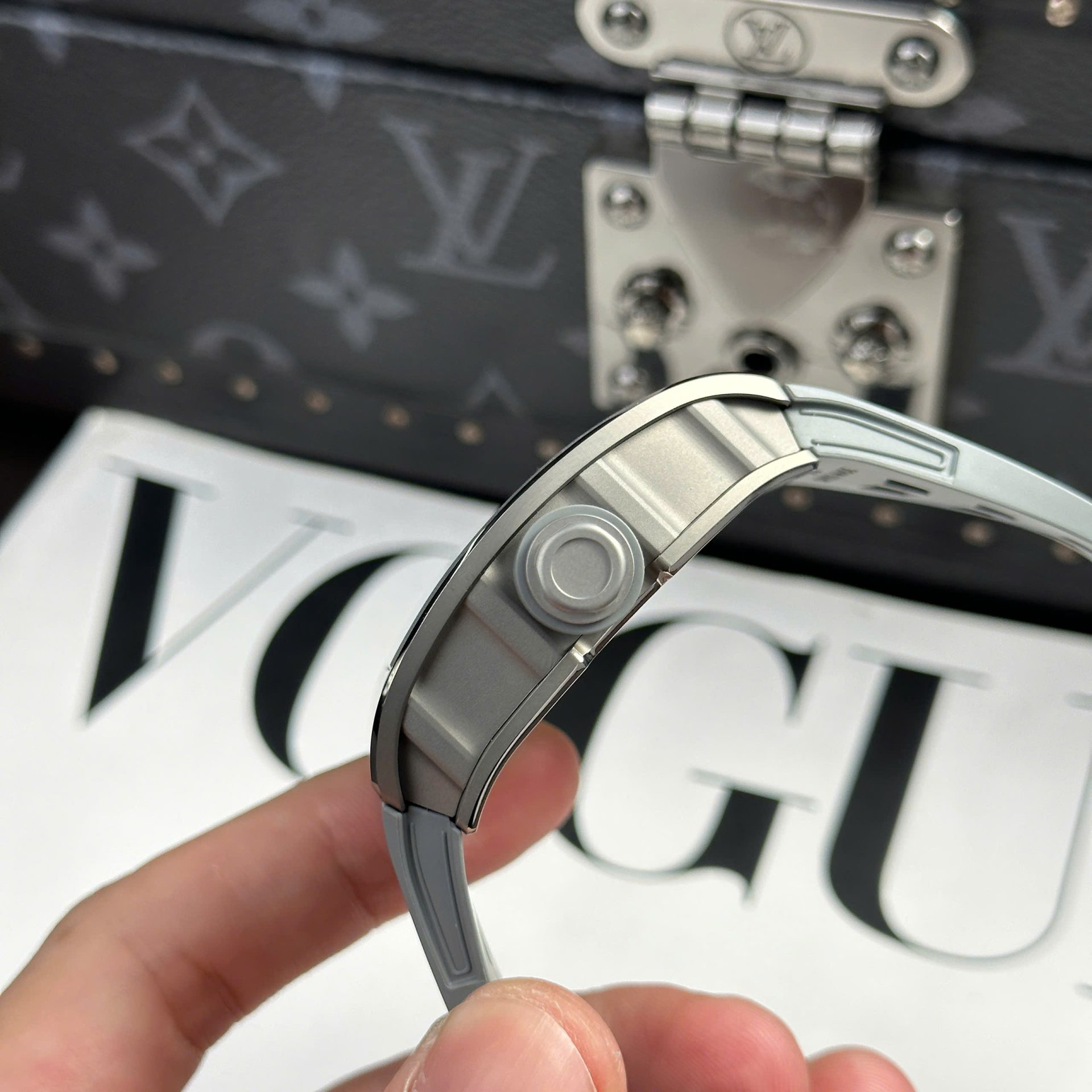 Richard Mille Best Copies Watch RM055 Bubba Watson Grey Ceramic Rubber Strap ZF Factory 42.7 49.9mm