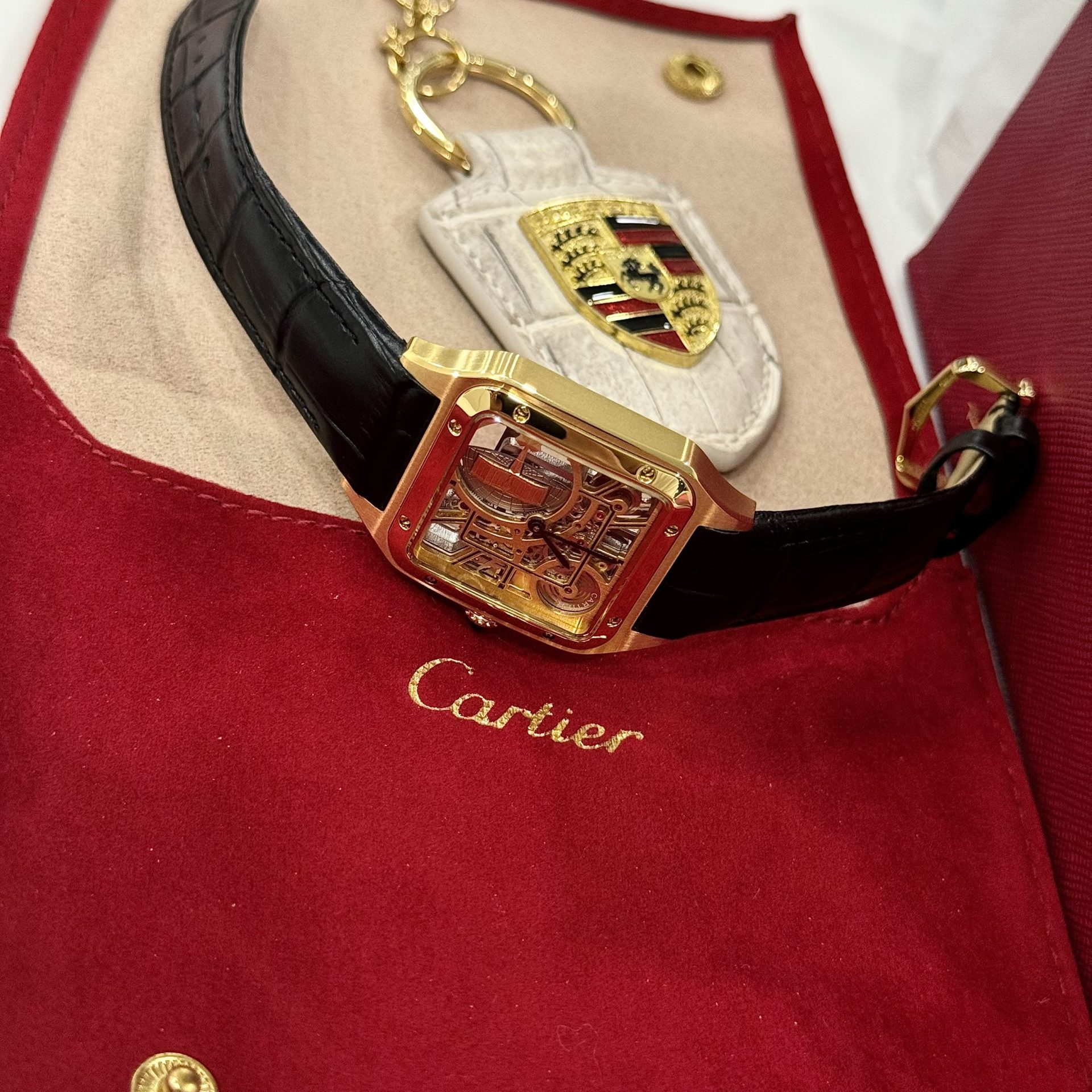 Cartier Replica Watch Santos WHSA0031 Quartz Leather Strap 31x43mm