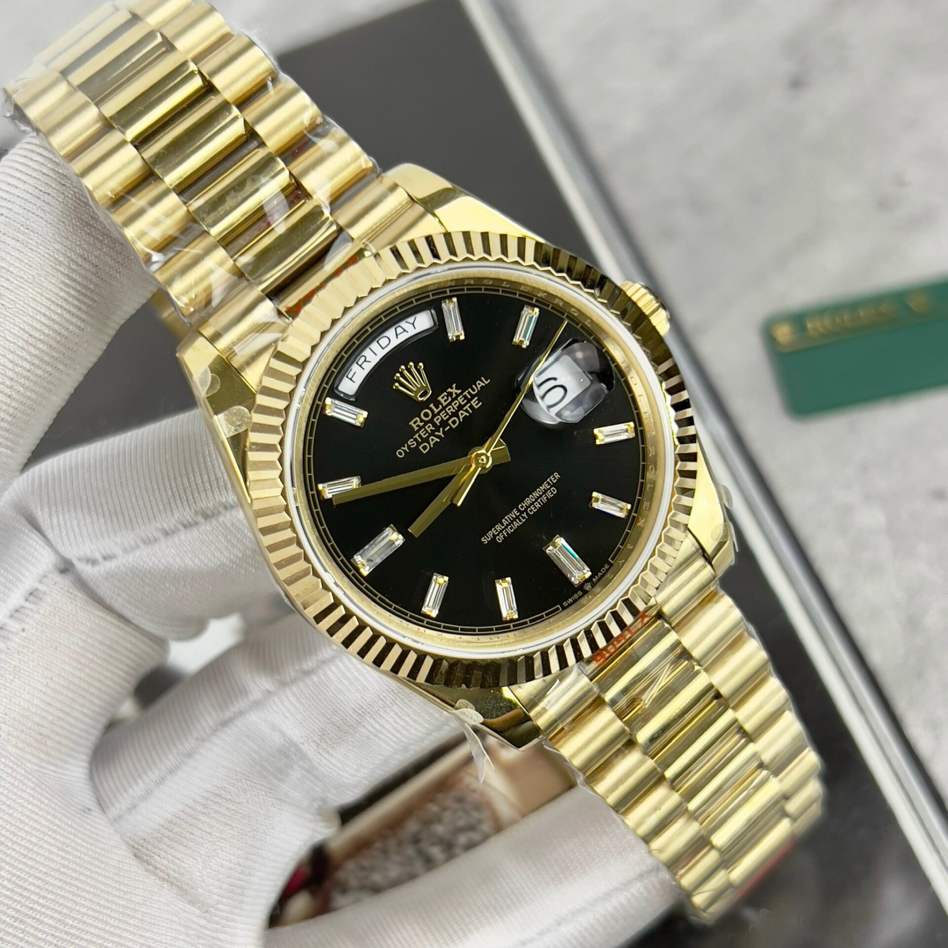 Rolex Day-Date 228238 Replica 11 Watch Black Dial GM Factory 40mm