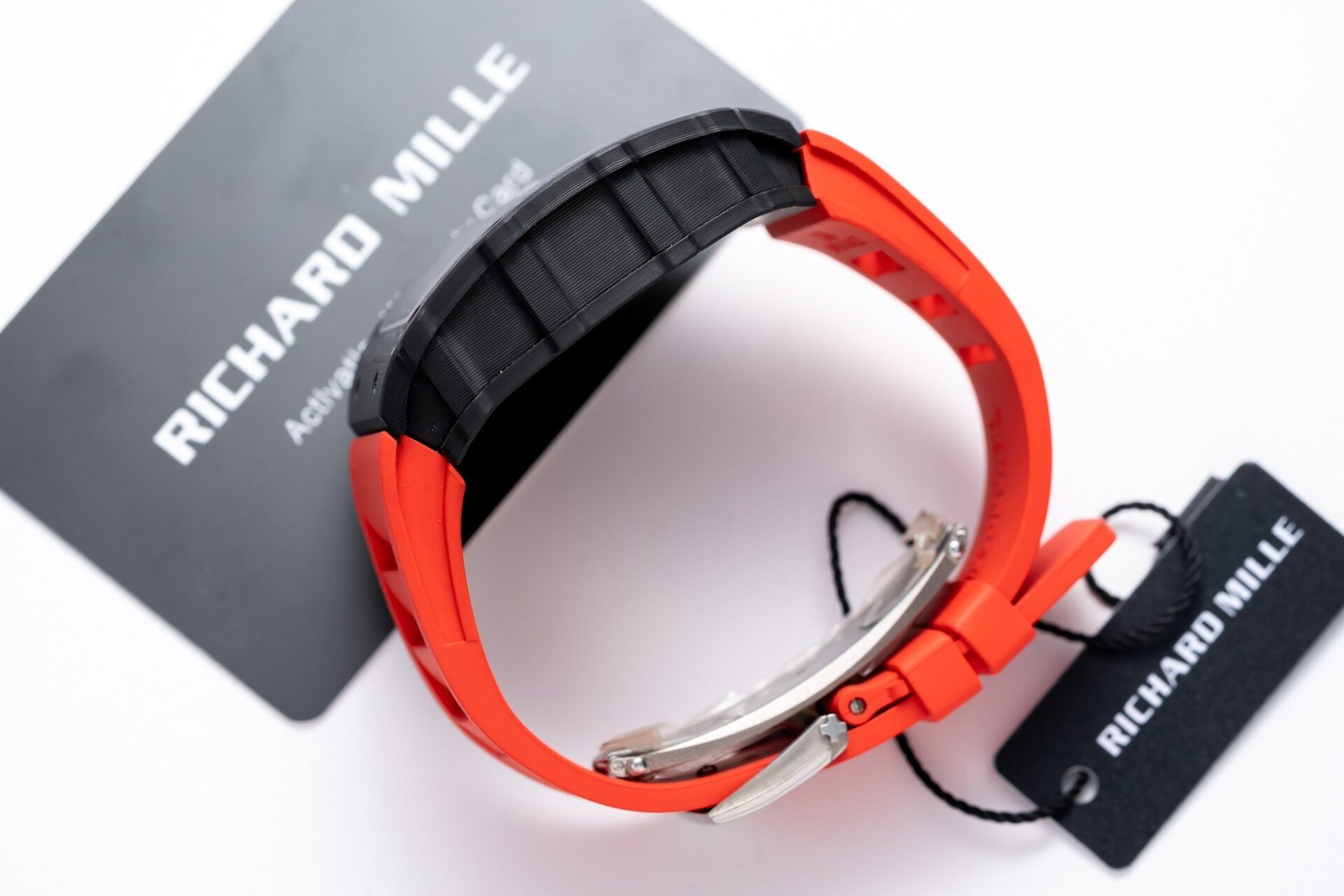 Richard Mille RM35-01 Replica 1:1 Watch Red Rubber Strap 45mm