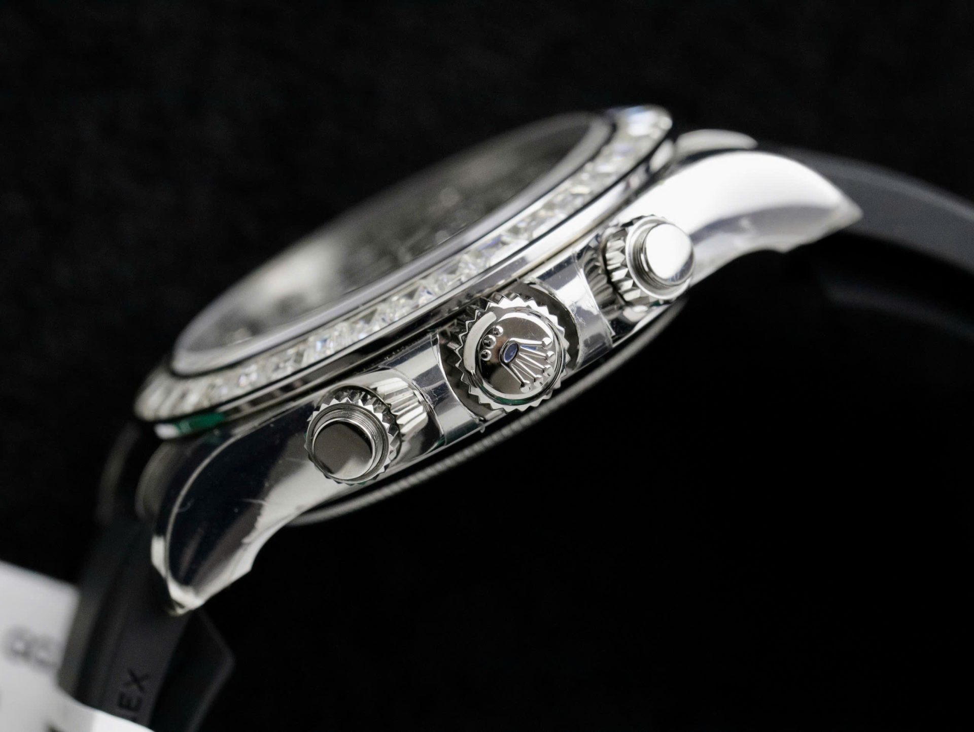 Rolex Daytona Replica Watch Dial Meteorite Custom Diamonds Moissanite Baguette 40mm
