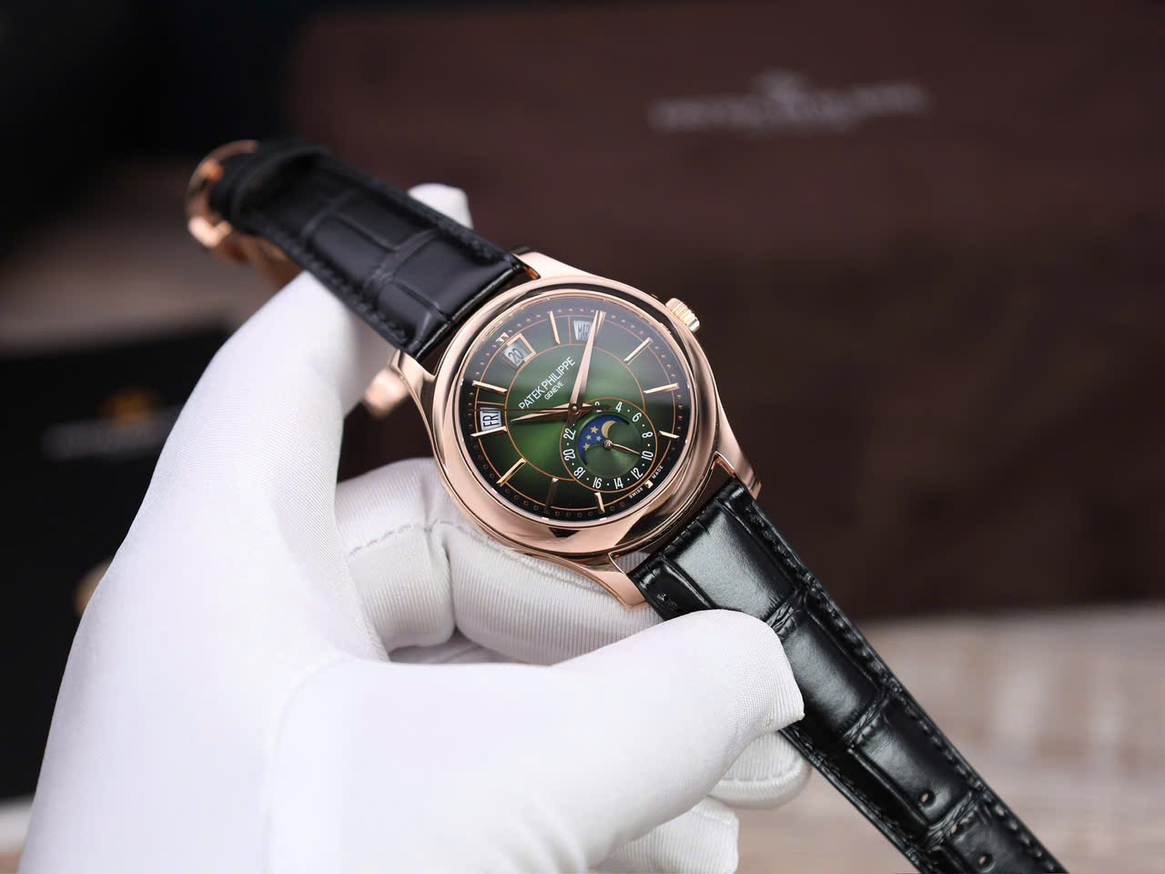 Patek Philippe Replica Watch Complications 5205R Green Dial Gold Wrapped 40mm