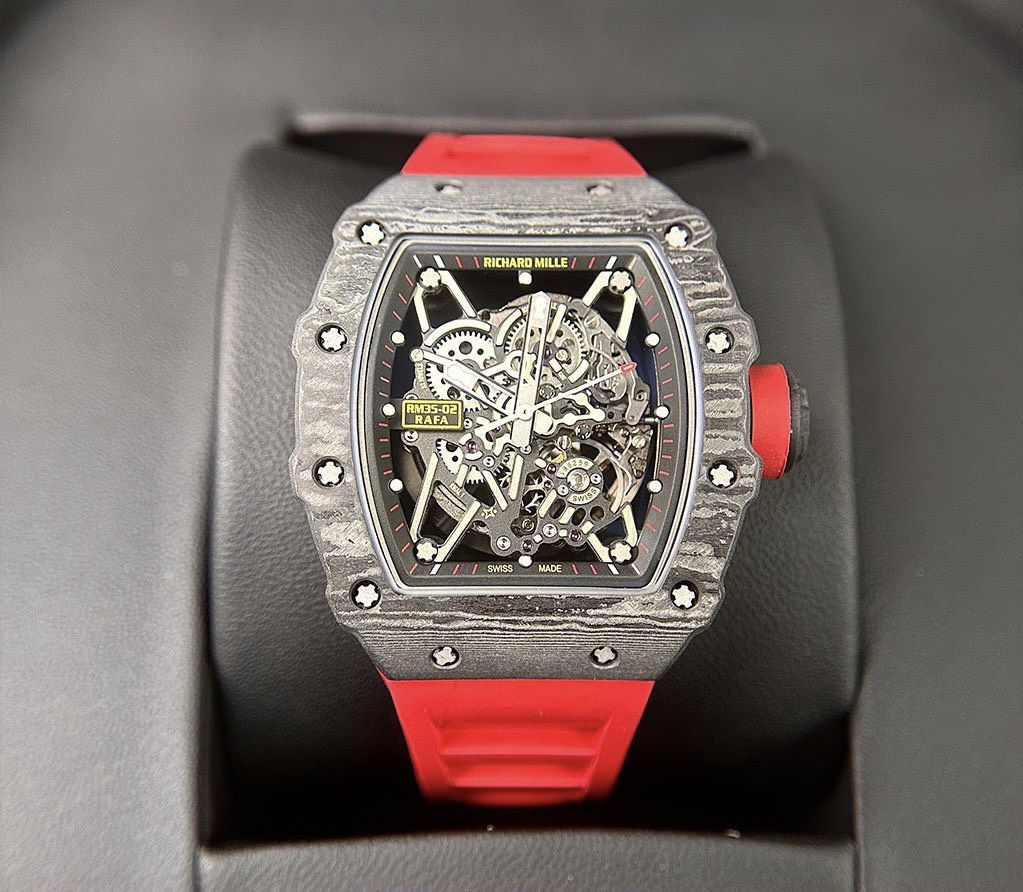 Richard Mille RM35-02 Replica Watch Skeleton Red Rubber Strap 44mm
