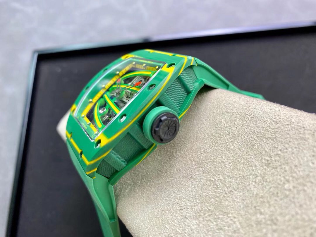 Richard Mille Replica Watch RM59-01 Yohan Blake Tourbillon Carbon Green 43x50mm