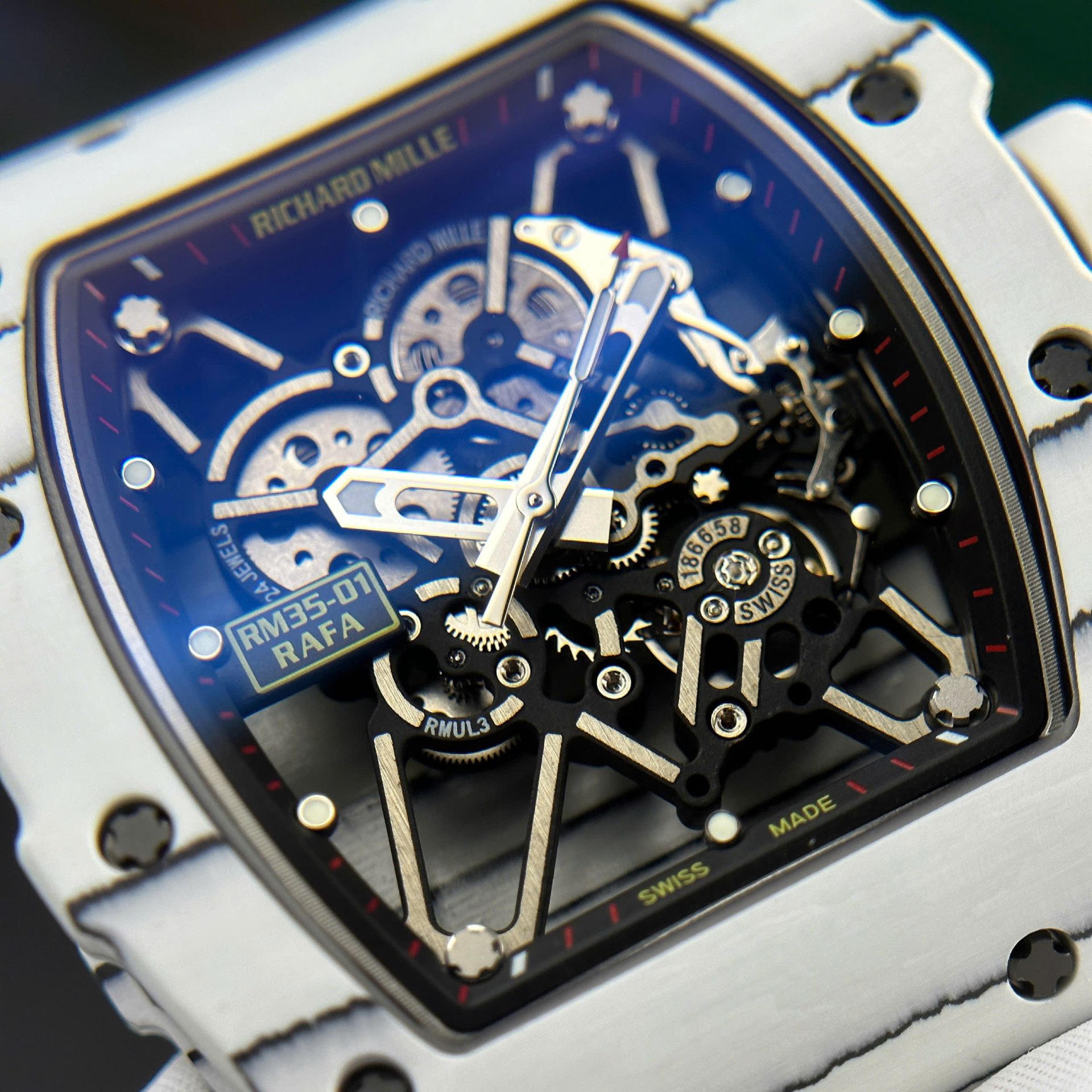 Richard Mille RM35-01 Rafael Nadal Red Rubber Strap Replica 1:1 Watch BBR Factory 42mm