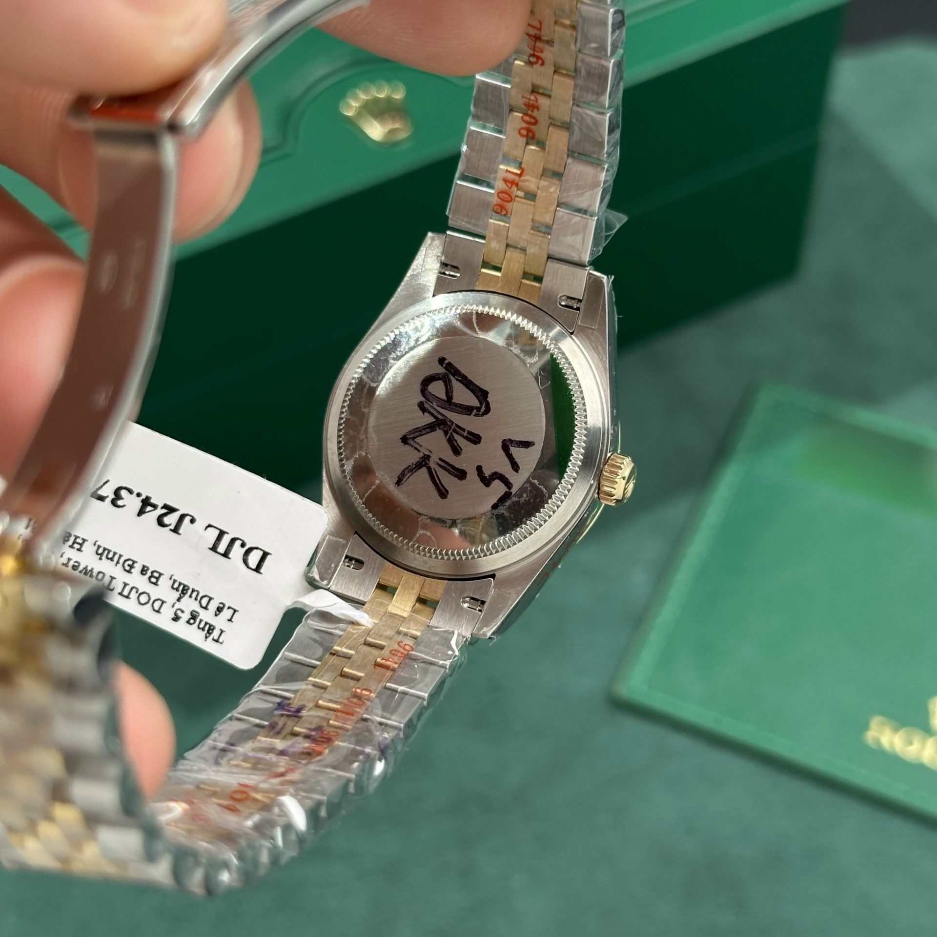 Rolex Replica Watch DateJust Gold Wrapped Green Dial GM Factory 31mm
