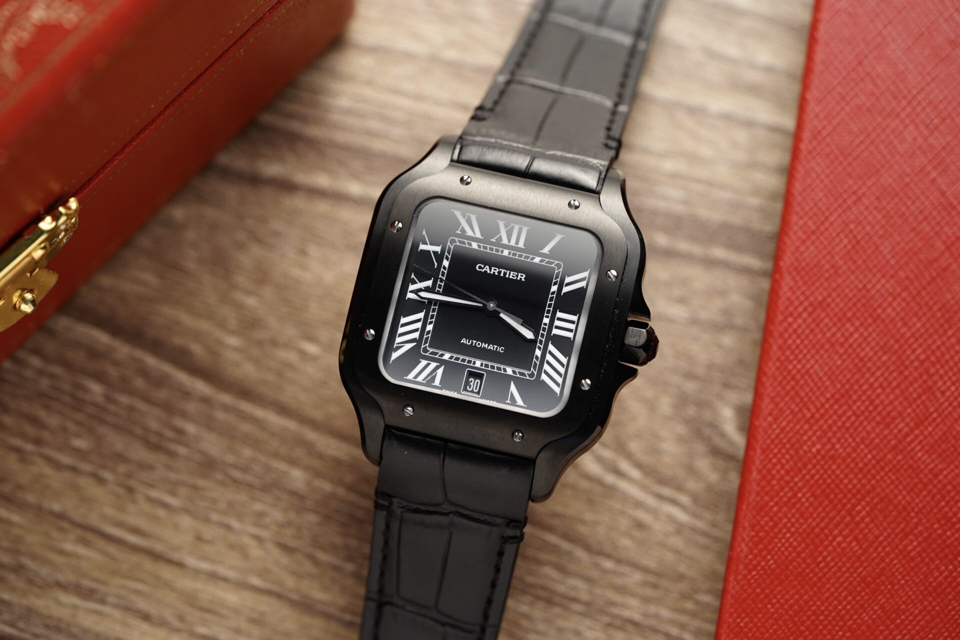 Cartier Best Replica Watch Santos De Cartier WSSA0039 Black Dial BV Factory 39.8mm