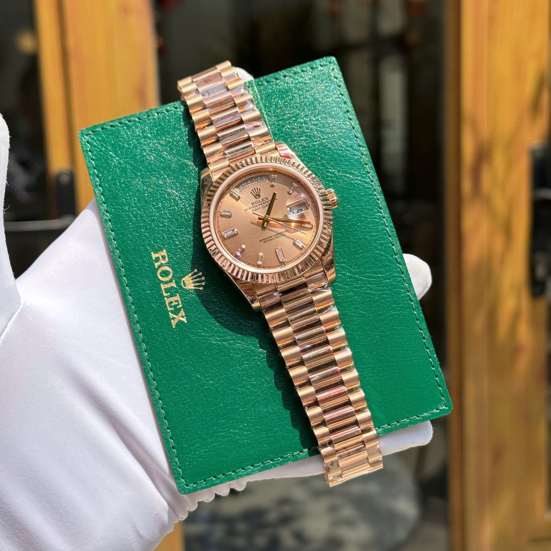 Rolex Day-Date 228235 Gold Wrapped Replica Watch 176 Grams GM Factory 40mm