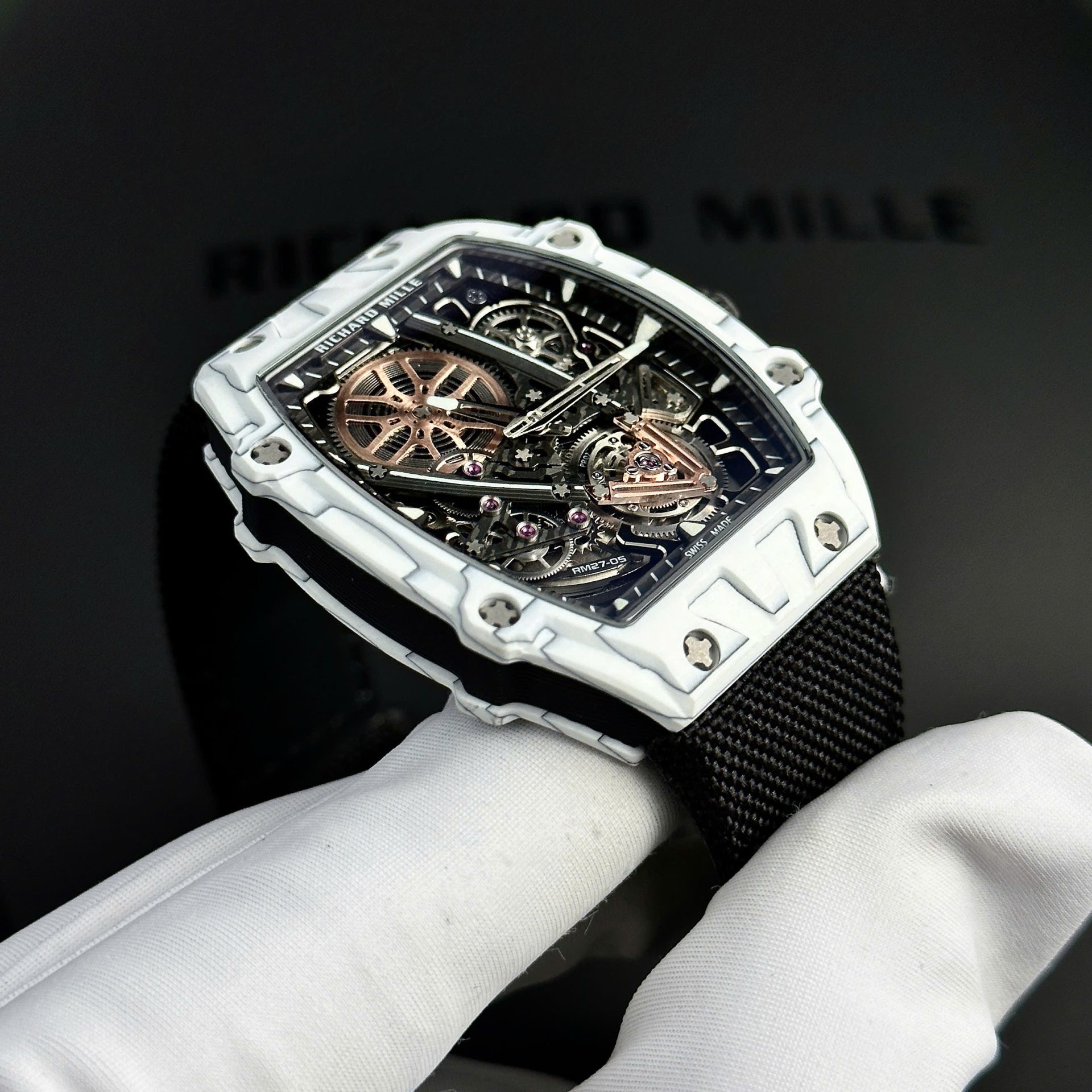 Richard Mille RM27-05 Rafael Nadal Replica Watch White Carbon Case 37.25×47.25mm
