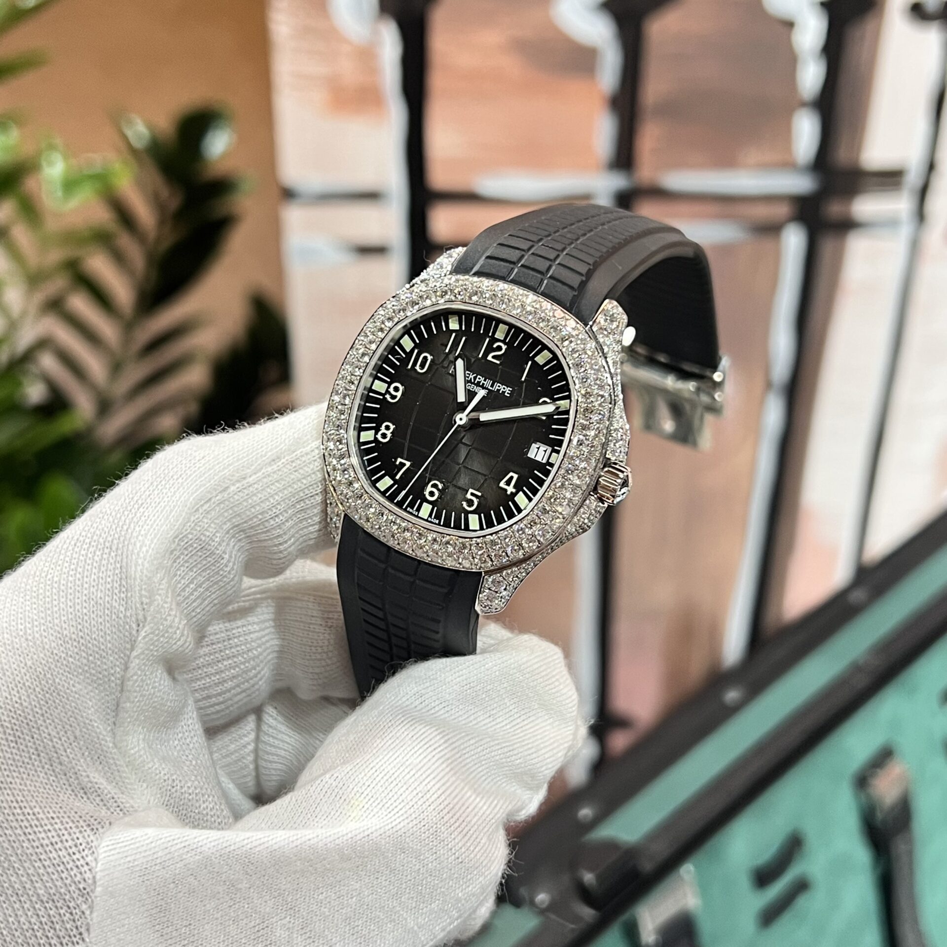 Patek Philippe Aquanaut 5167 With Diamond Natural Rubber Strap 40mm