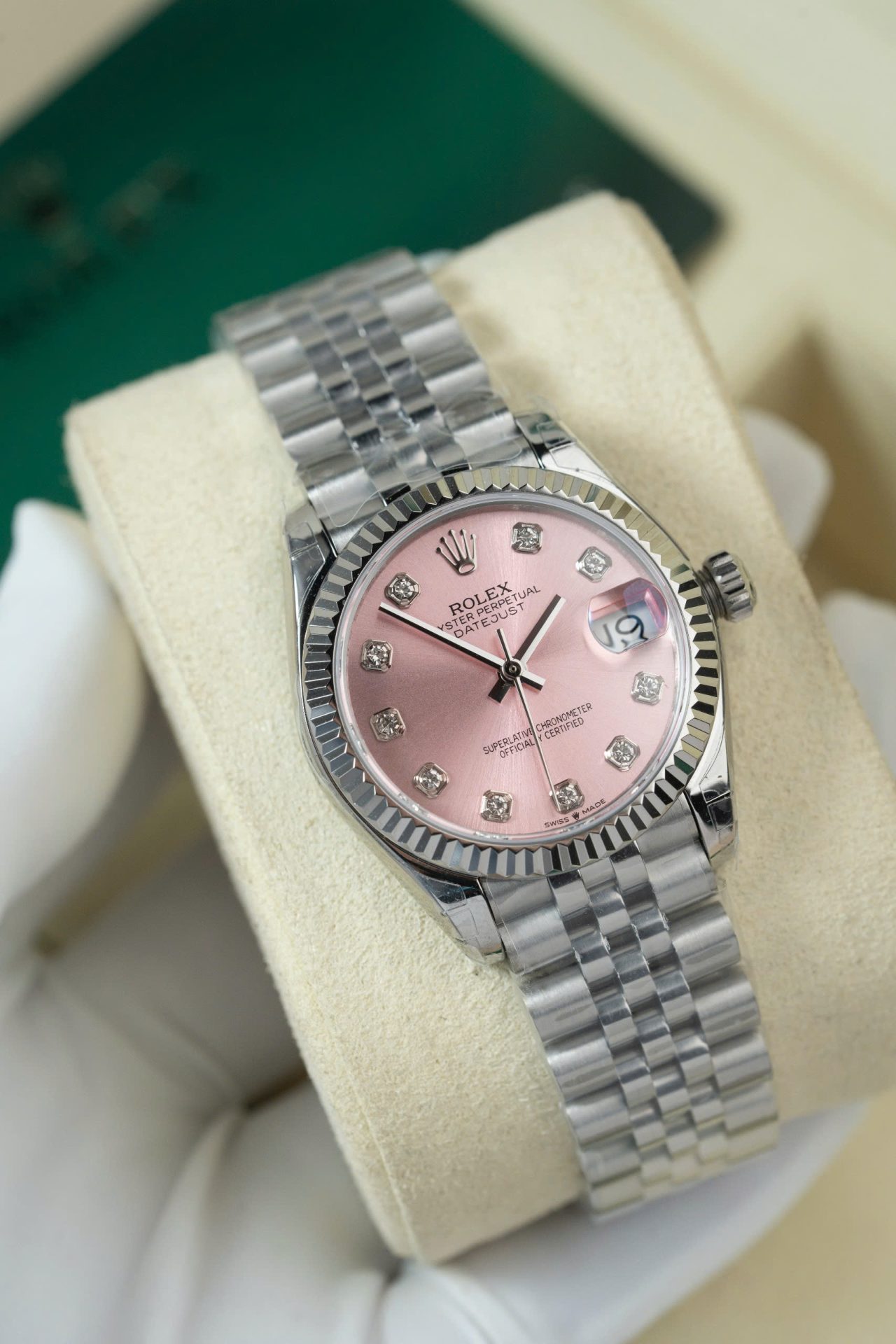 Rolex DateJust Lady Replica Watch Pink Dial Jubilee Strap 31mm
