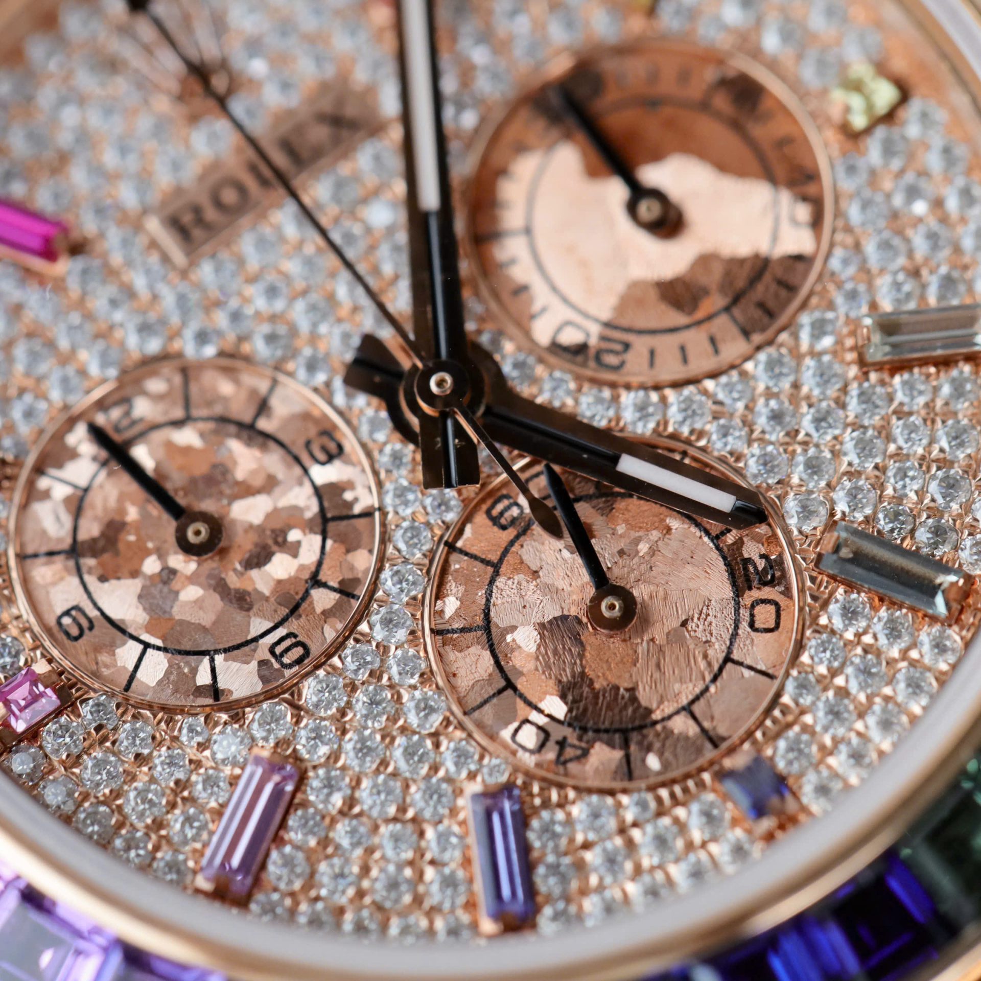 Rolex Daytona Rainbow 116595 Best Replica Watch Gold Wrapped + Moissanite Diamonds 40mm