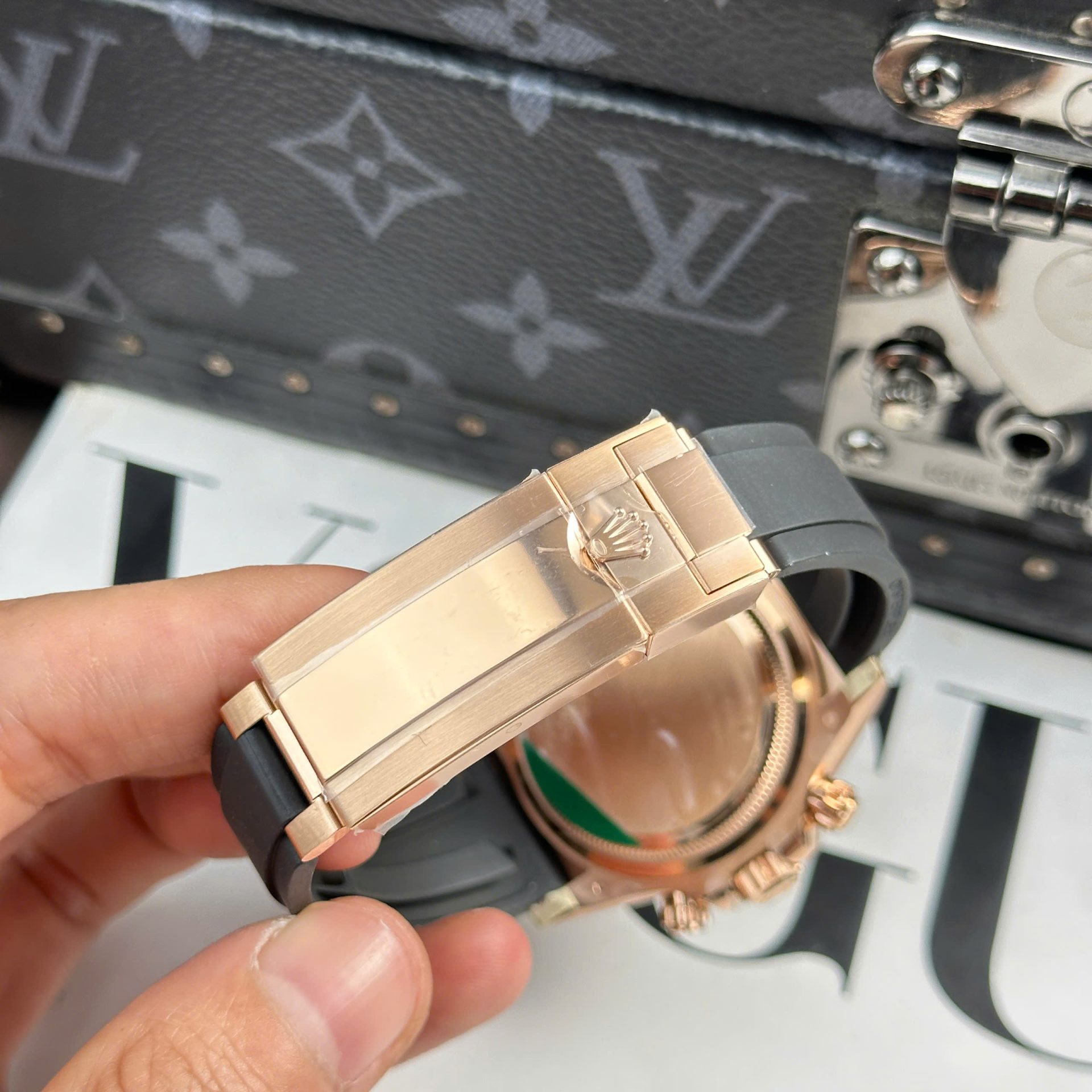 Rolex Cosmograph Daytona 126515 Fake Watches Chocolate Dial Rubber Strap THB Factory 40mm