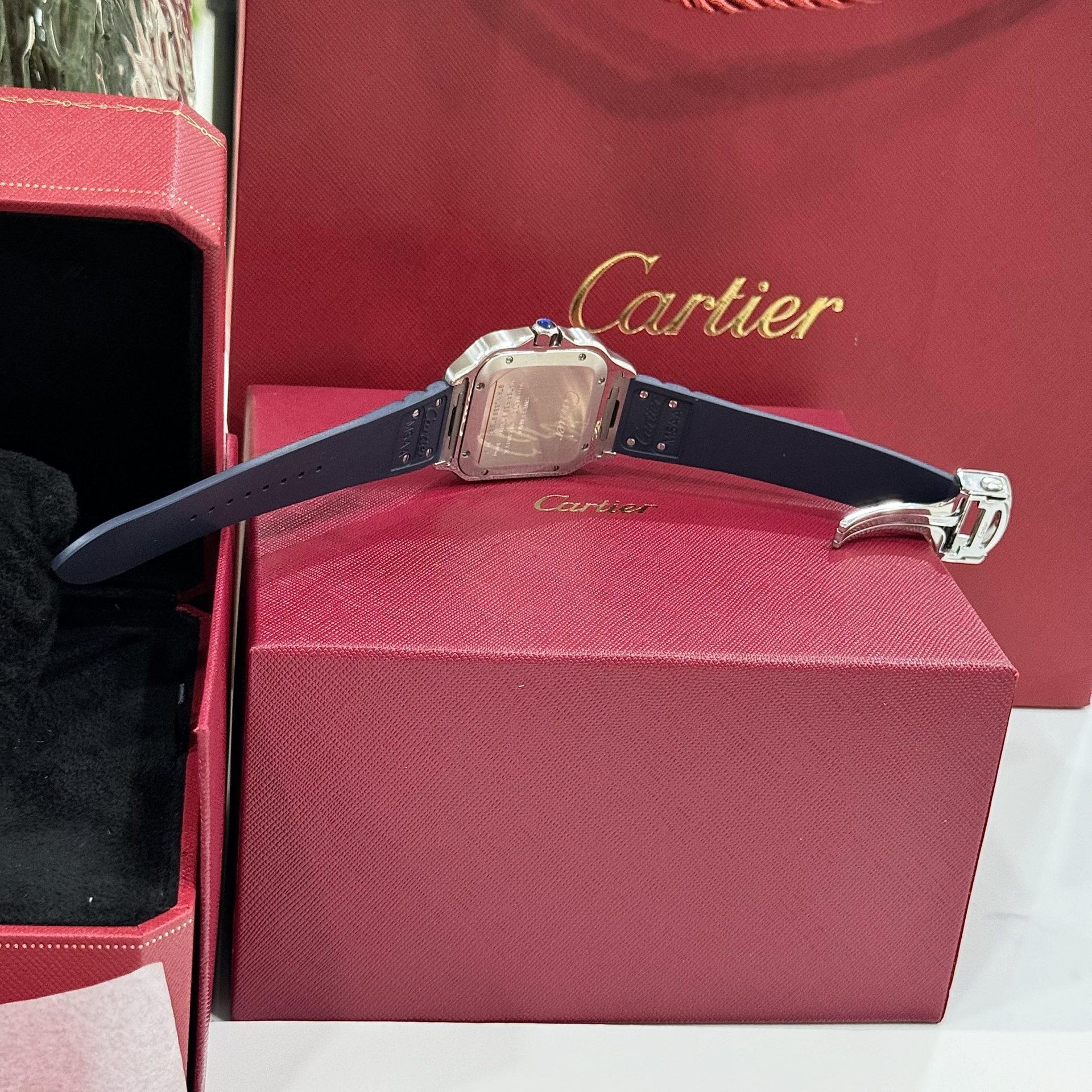 Cartier Replica Watch Santos White Dial Rubber Strap BV Factory 39.8mm
