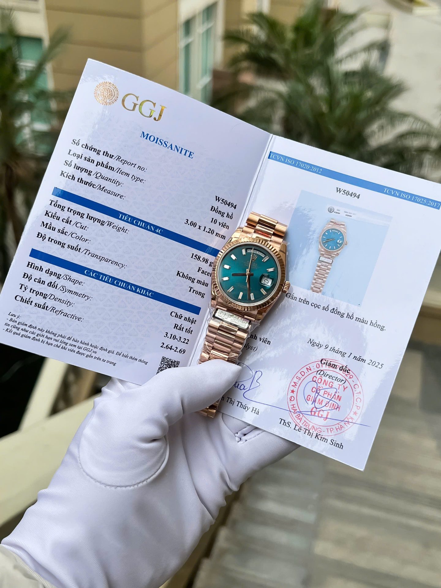 Rolex Day-Date 128235 Replica Watch Dial Diamonds Moissanite Weight 158gram QF 36mm