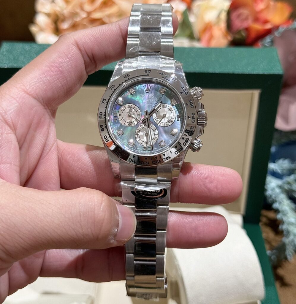Rolex Daytona Mother Of Pearl And Moissanite Diamonds Dial Replica Watch BT Factory 40mm