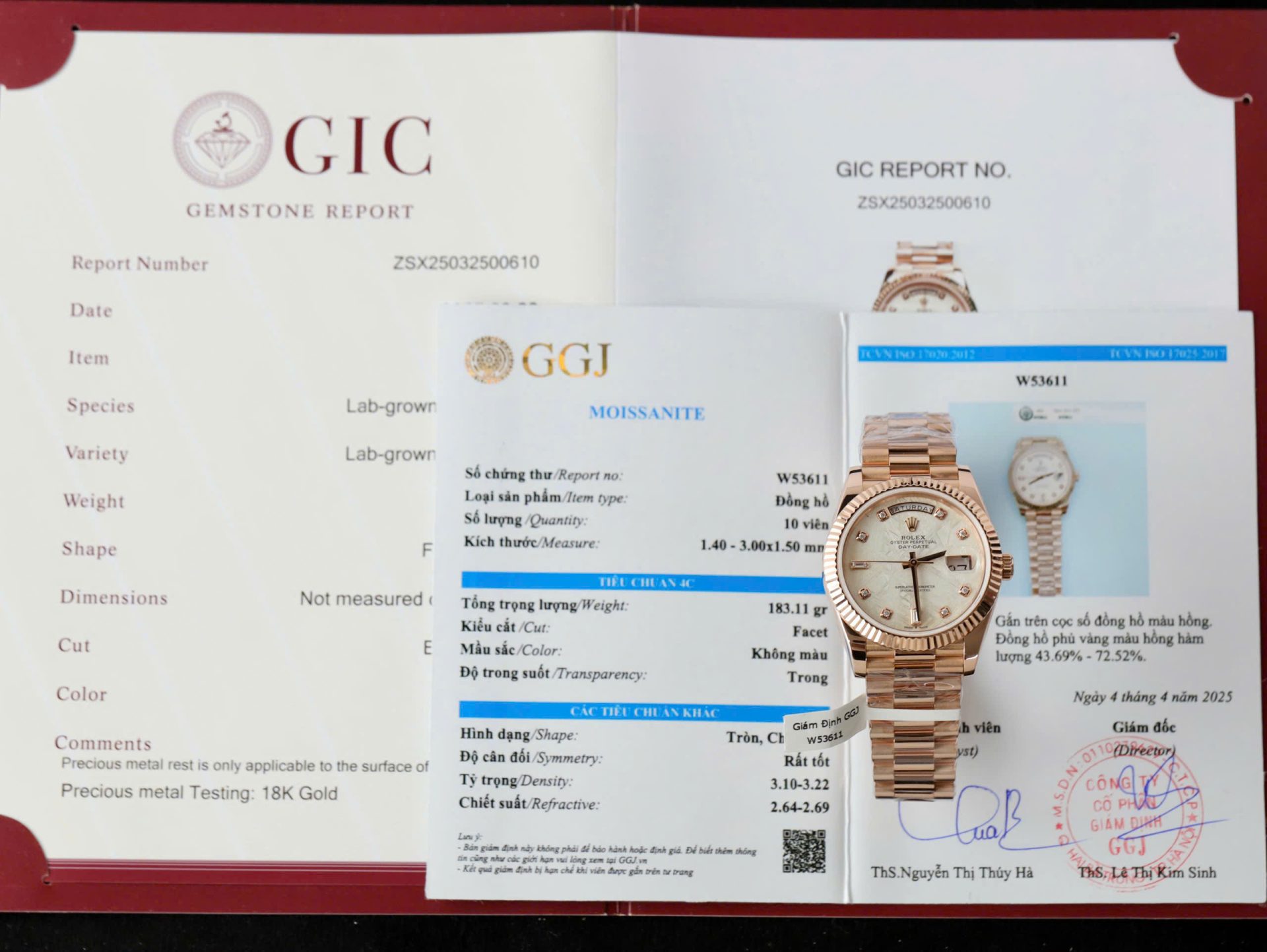 Rolex Day-Date Custom Rose Gold Wrapped + Dial Moissanite Diamonds 40mm