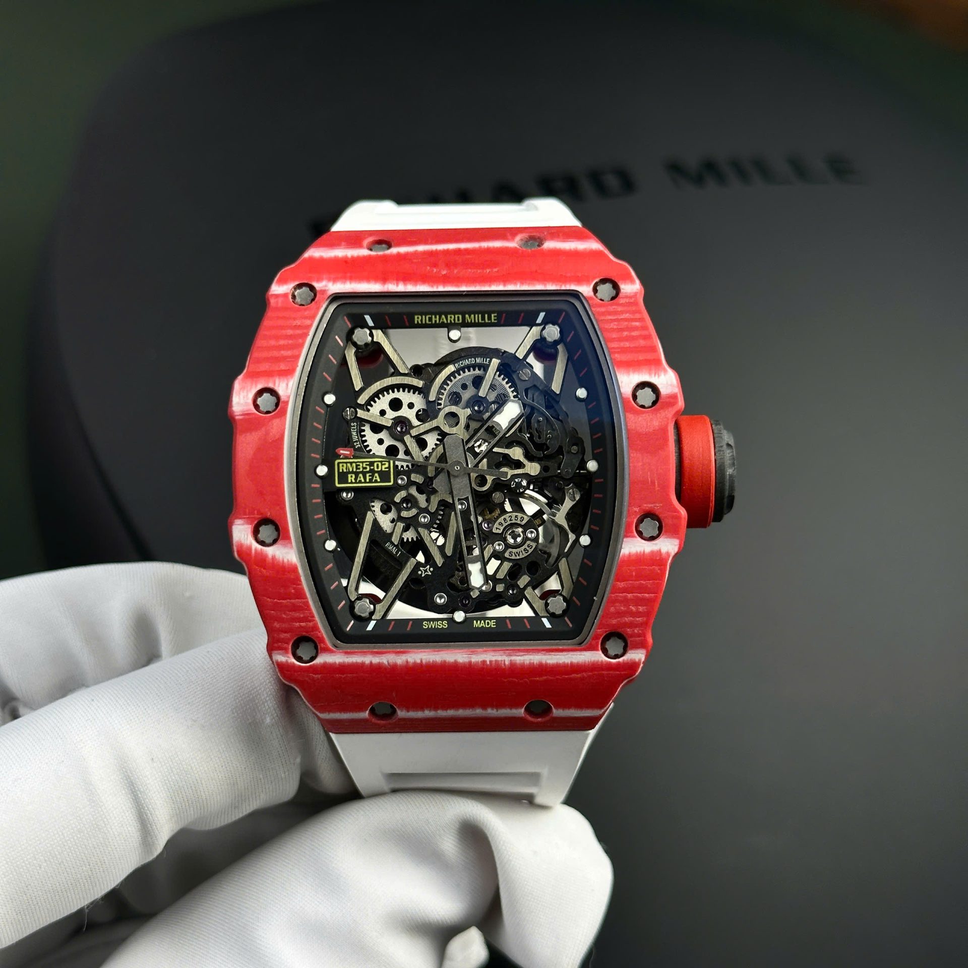 Richard Mille Replica Watch RM35-02 Rafael Nadal Red Quartz TPT 44mm