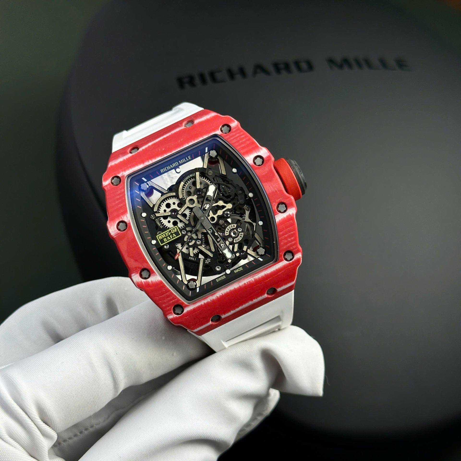 Richard Mille Replica Watch RM35-02 Rafael Nadal Red Quartz TPT 44mm