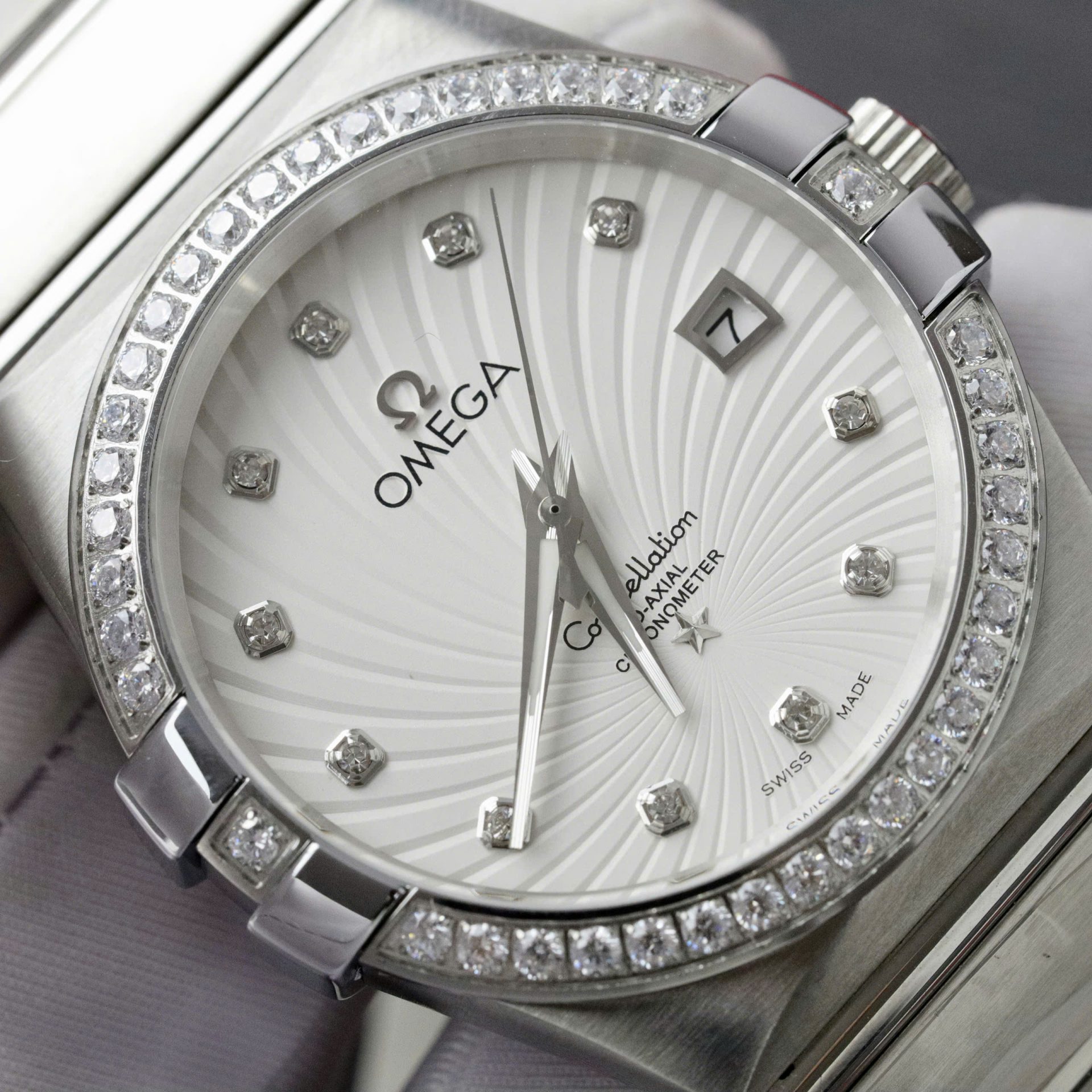 Omega Constellation Co-Axial Fake 11 Watch White Dial Metal Strap 38mm