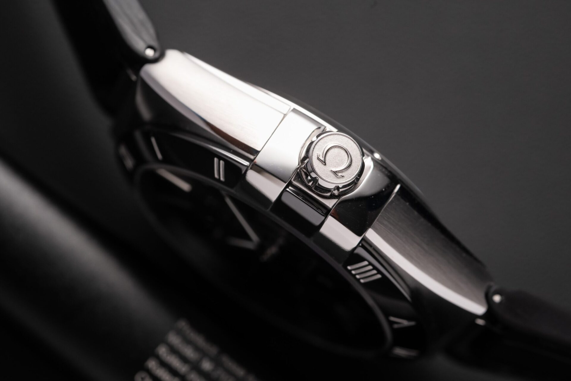 Omega Constellation Replica Watch Black Dial Leather Strap 42mm