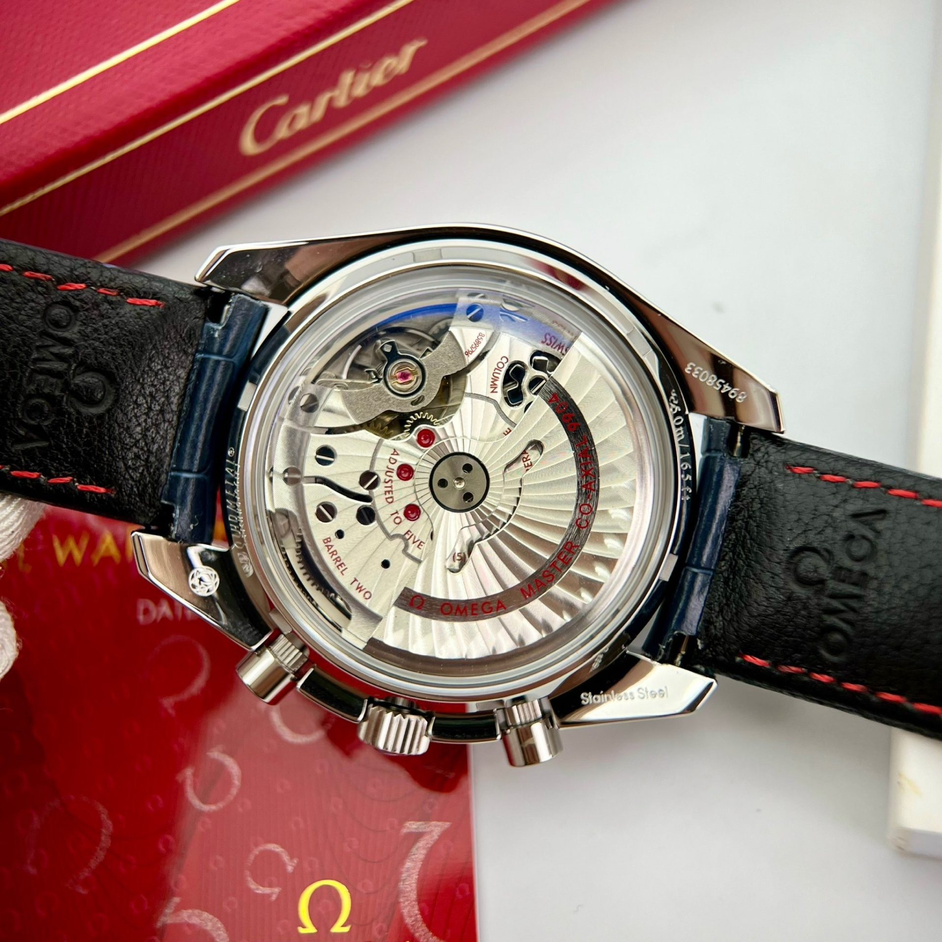 Omega Replica Watch Speedmaster Co-Axial Moonphase Blue Dial 44mm