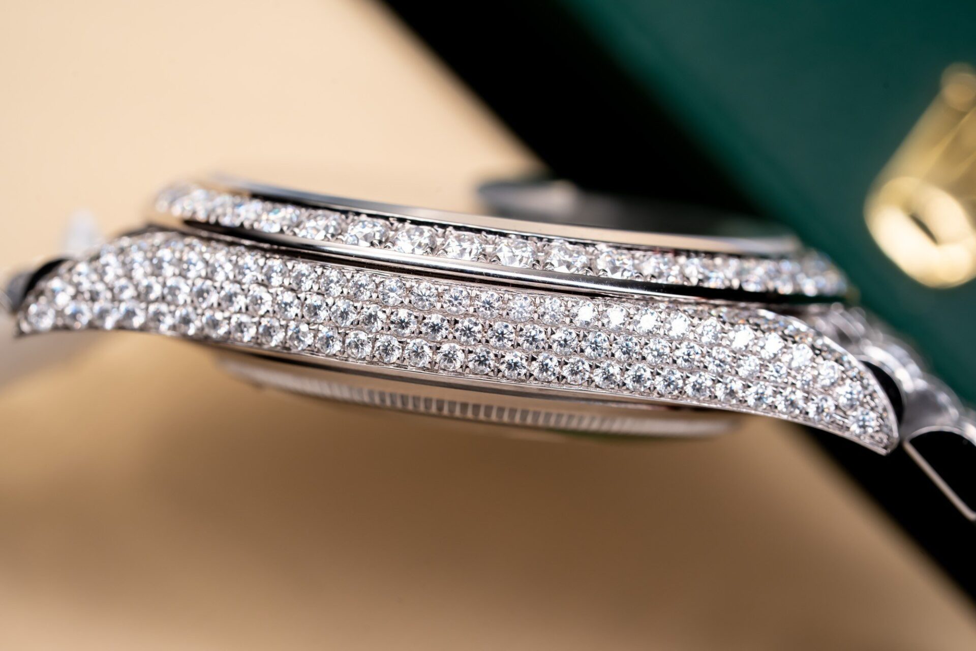 Rolex DateJust 126334 Replica Watch Blue Dial Full Diamond Moissanite 41mm