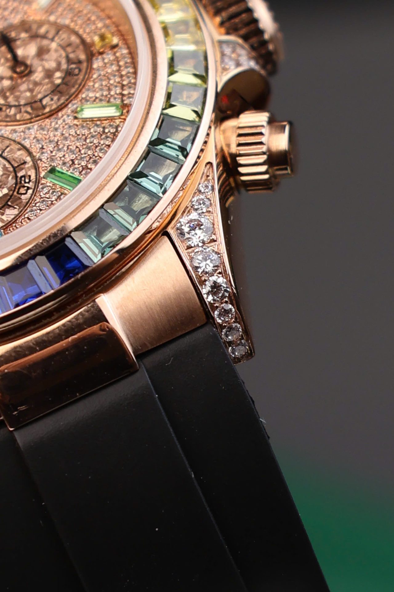 Rolex Daytona Rainbow Copies Watch Rubber Strap MS Factory 40mm