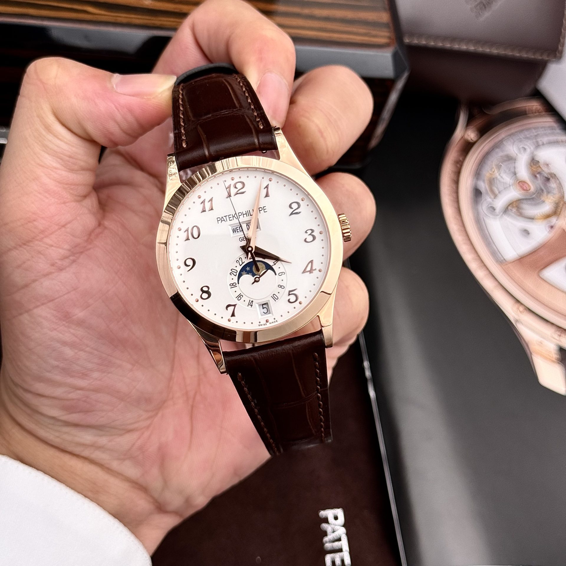 Patek Philippe Replica Watches Complications 5396R White Dial Leather Strap 38.5mm