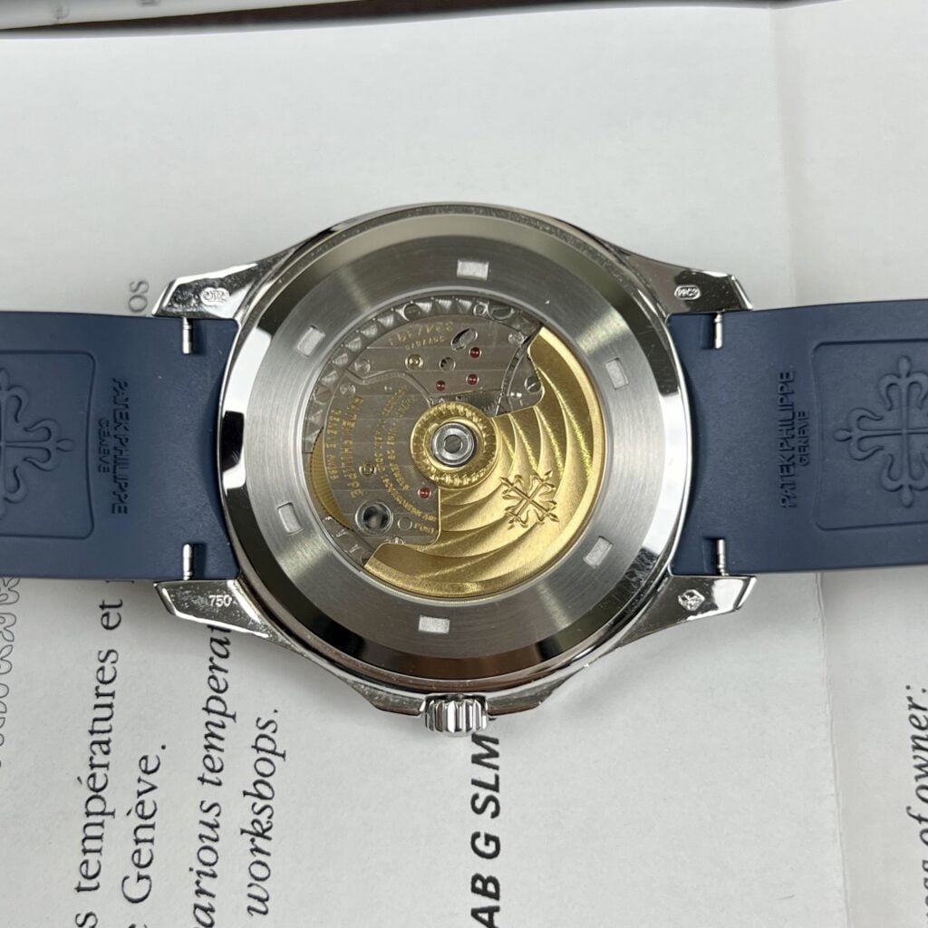 Patek Philippe Replica Watch Aquanaut 5168G Custom Moissanite Baguette Diamonds Blue Dial 42.2mm