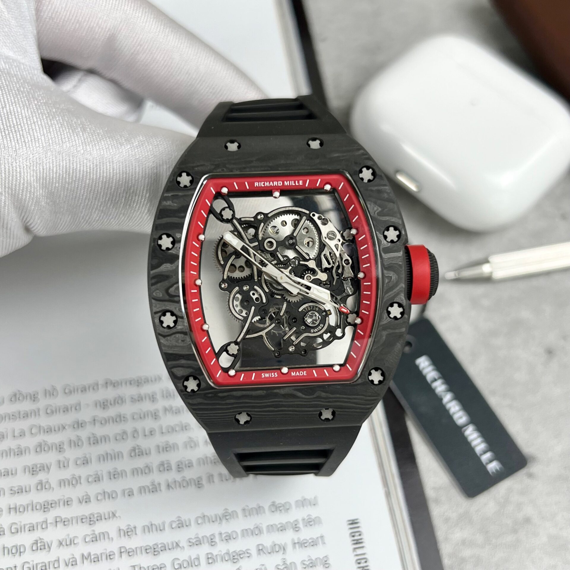 Richard Mille RM055 Replica 1:1 Watch Black BBR Factory 45mm