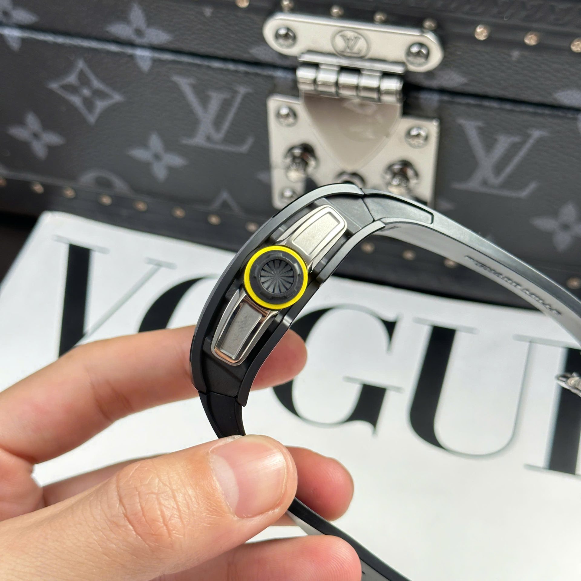 Richard Mille Copies Watch RM61-01 Manual Winding Yohan Blake Ceramic Black ZF 42.7×50.23mm