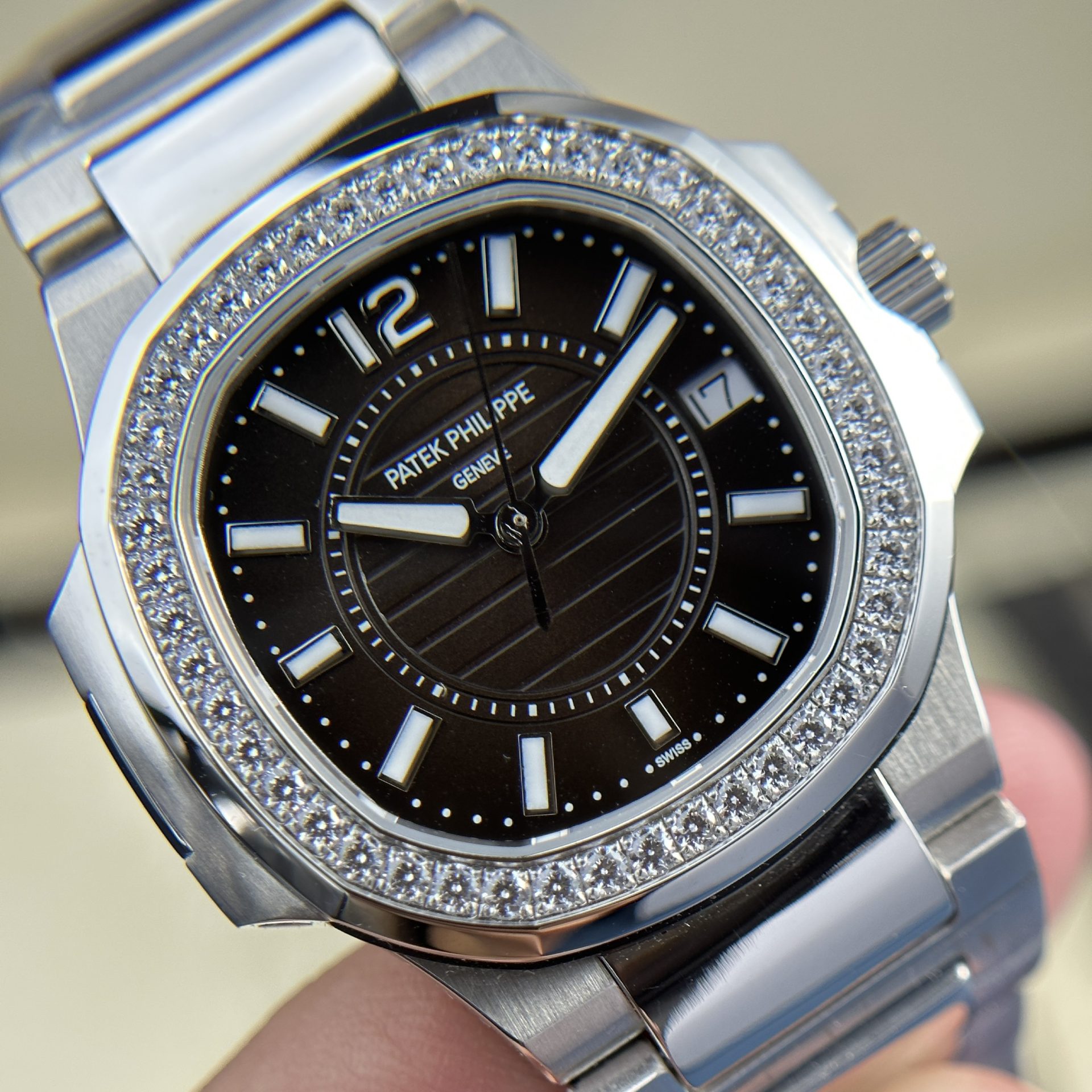 Patek Philippe Replica Watches Nautilus 7010 Womens Black Dial 32mm