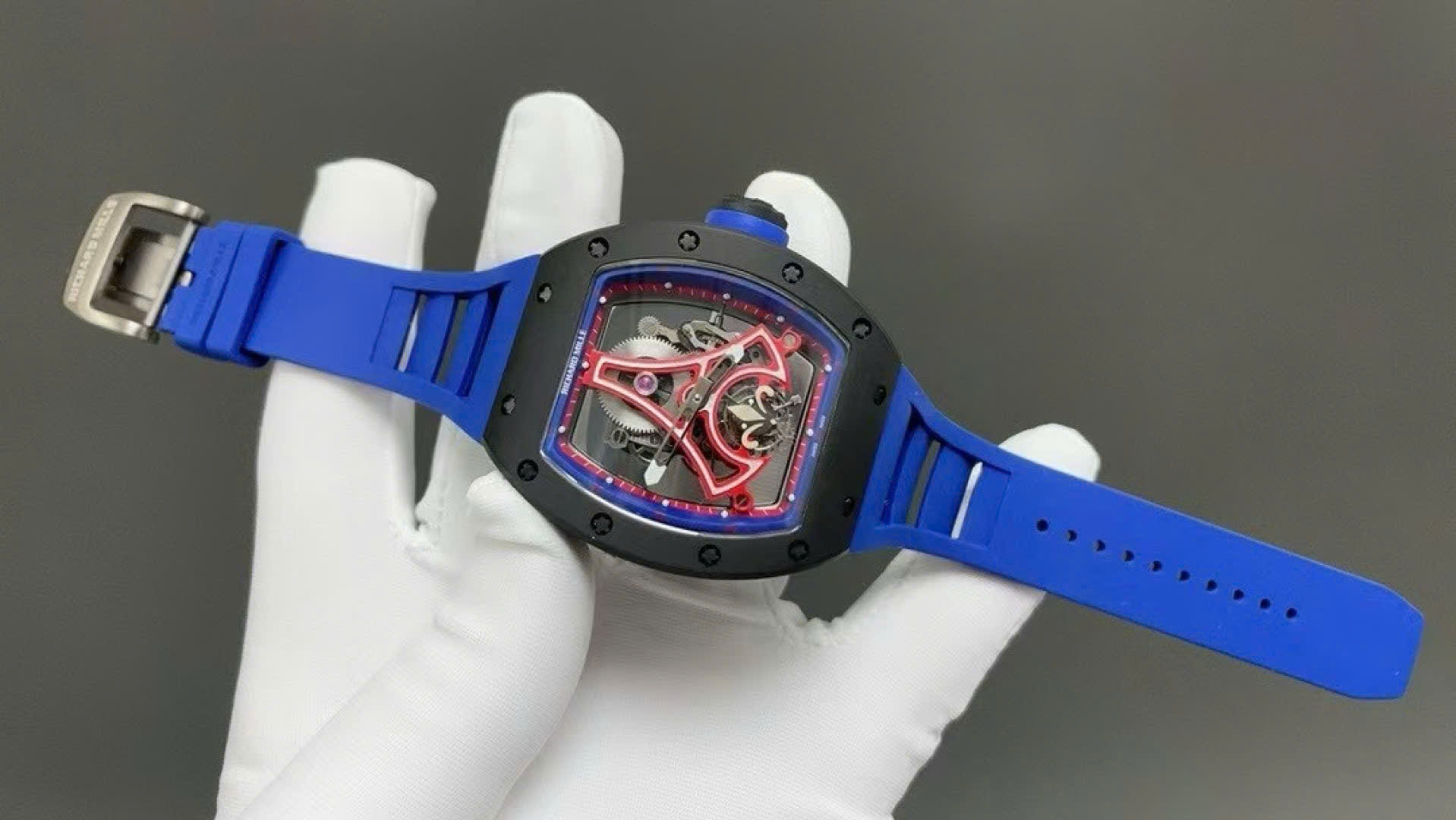 Richard Mille Clone Watch RM52-03 Paris Saint-Germain Tourbillon Ceramic Black 40x48mm