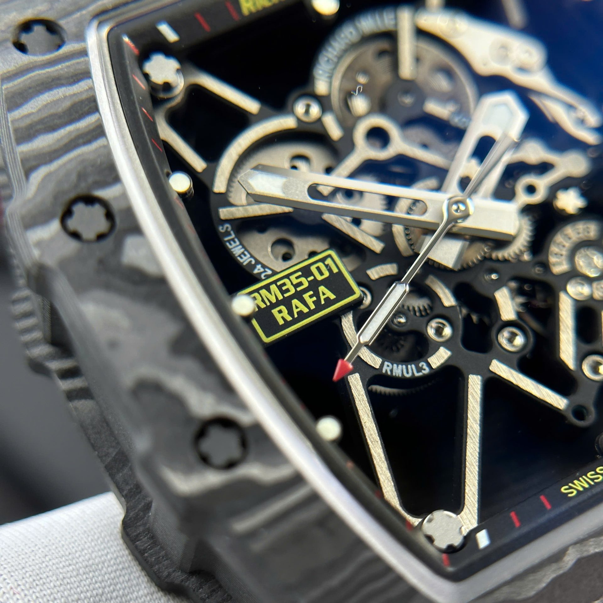 Richard Mille Replica Watches RM35-01 Rafael Nadal Carbon NTPT BBF Factory 44,5x50mm