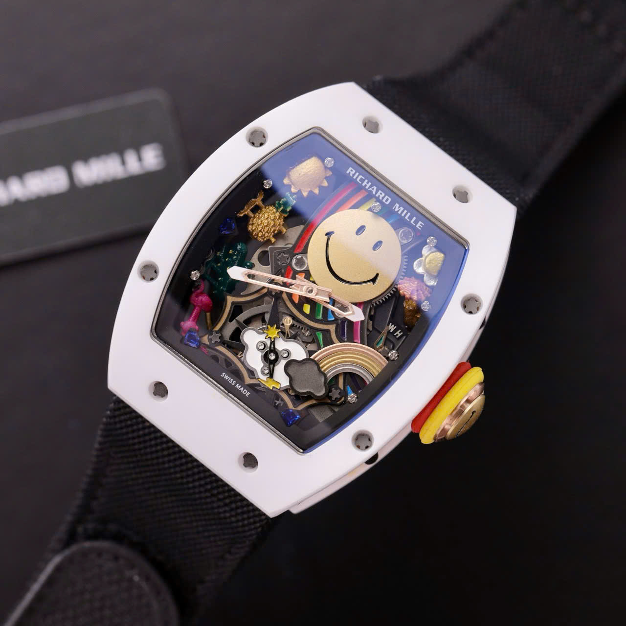 Richard Mille Replica Watches RM88 Smiley Nato Fabic Strap 42mm
